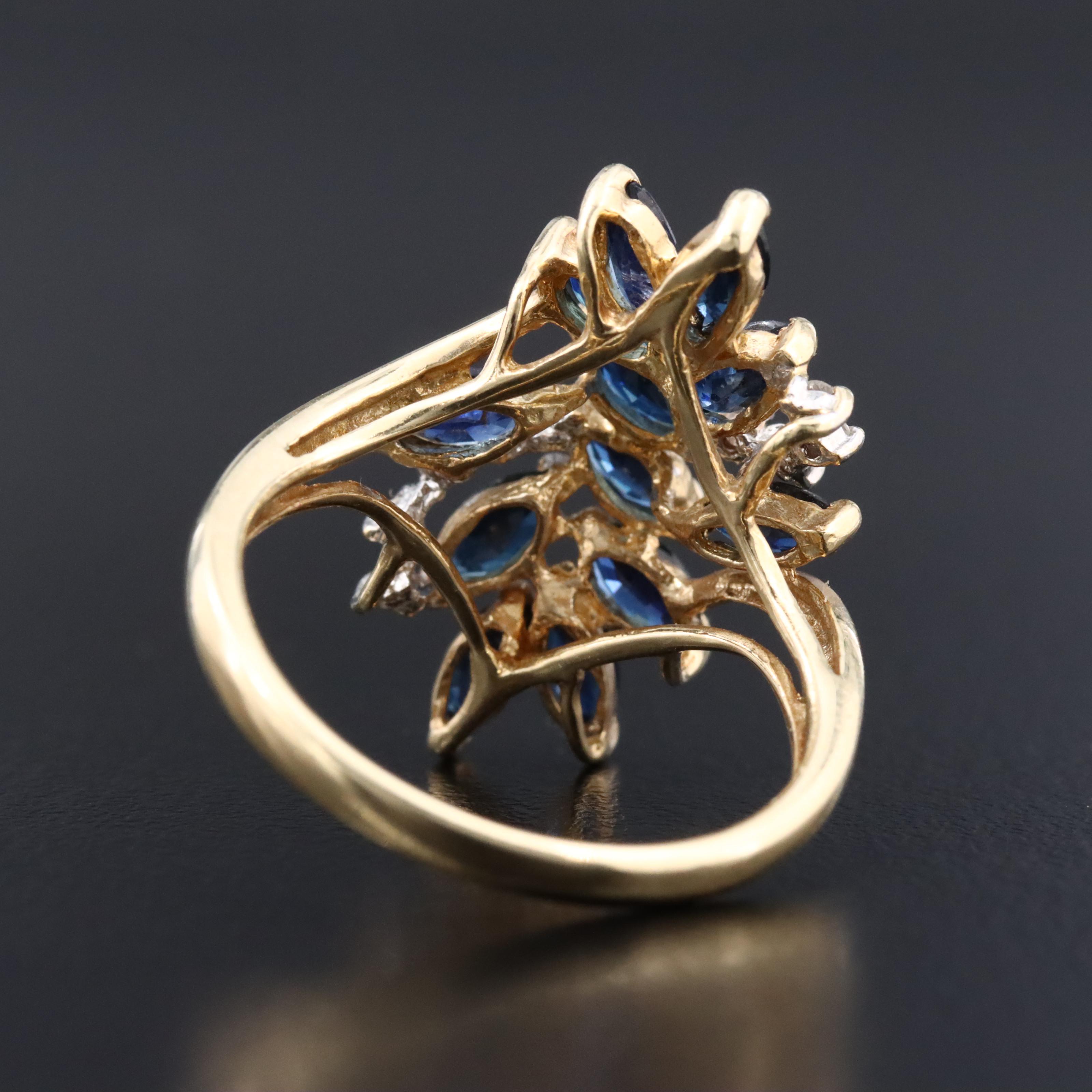 14K Sapphire and Diamond Ring