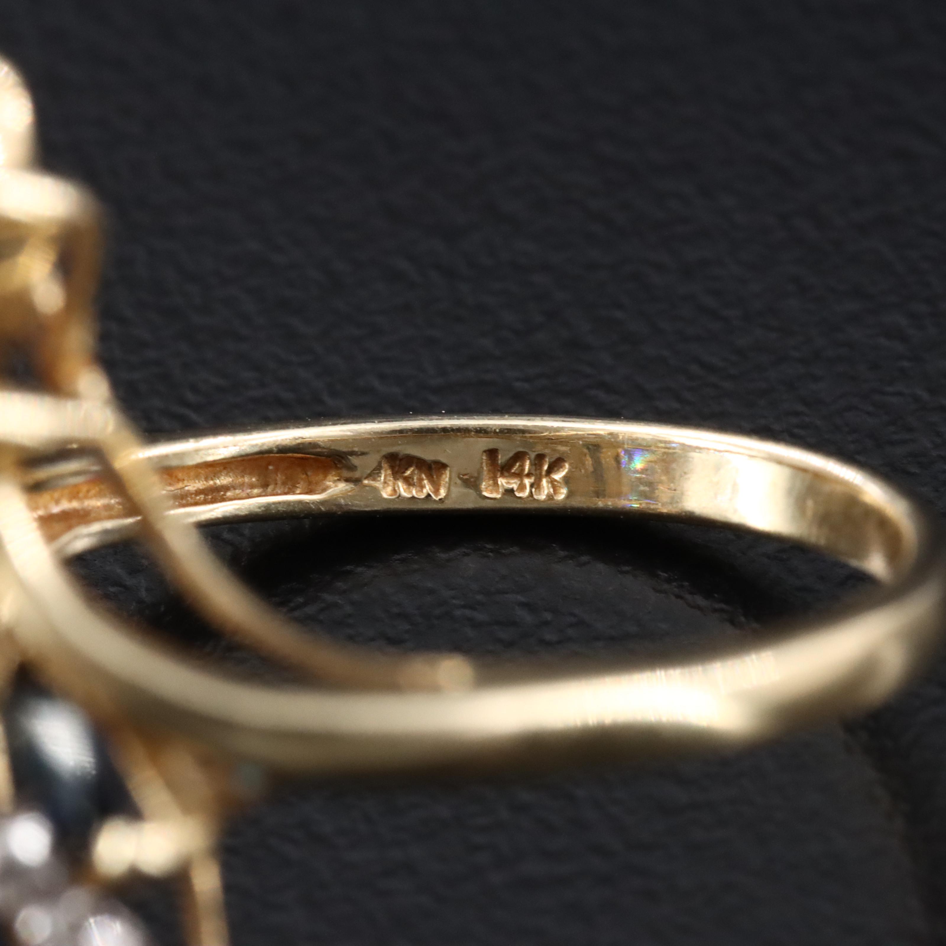 14K Sapphire and Diamond Ring