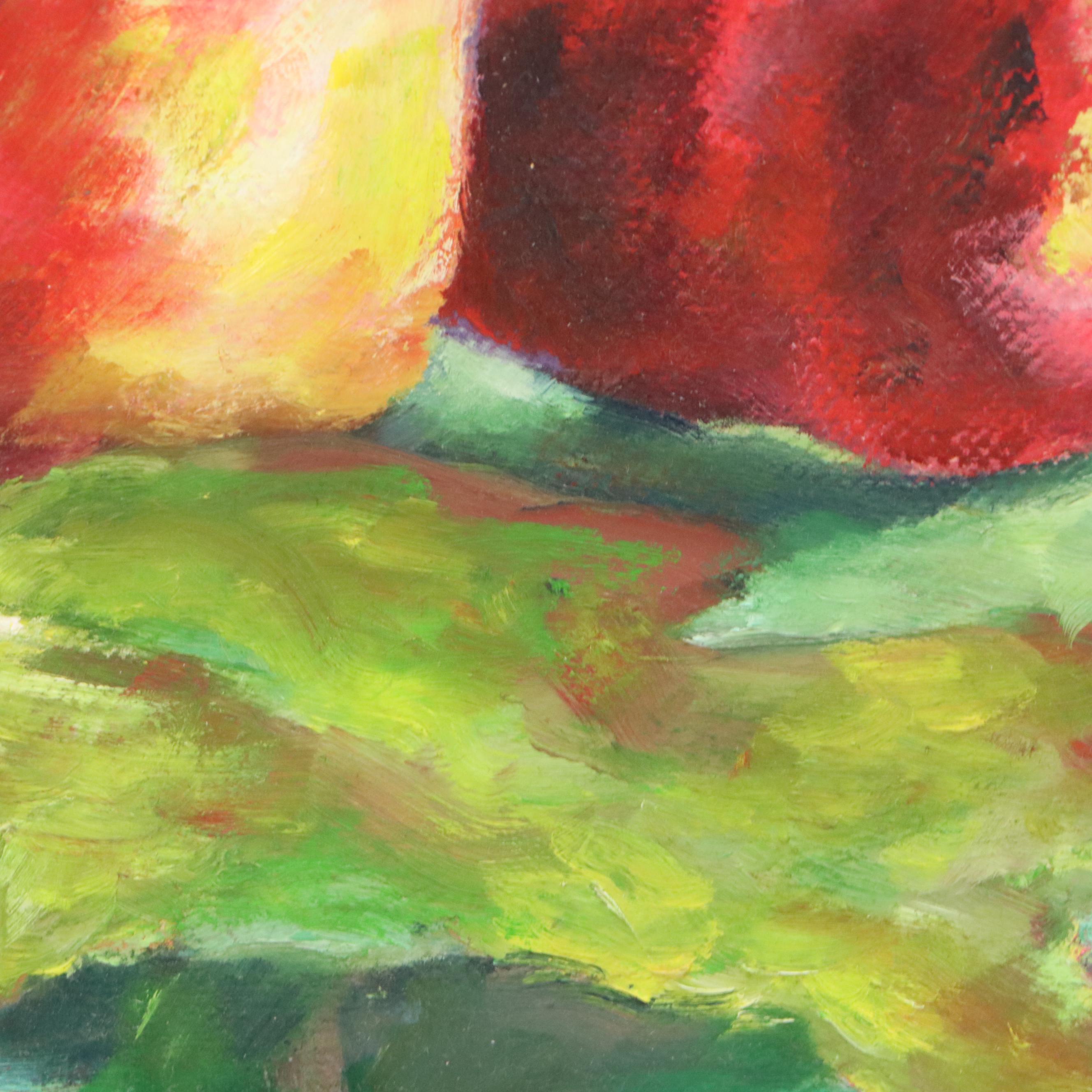 Still Life Oil Painting with Pears and Lemons, 21st Century