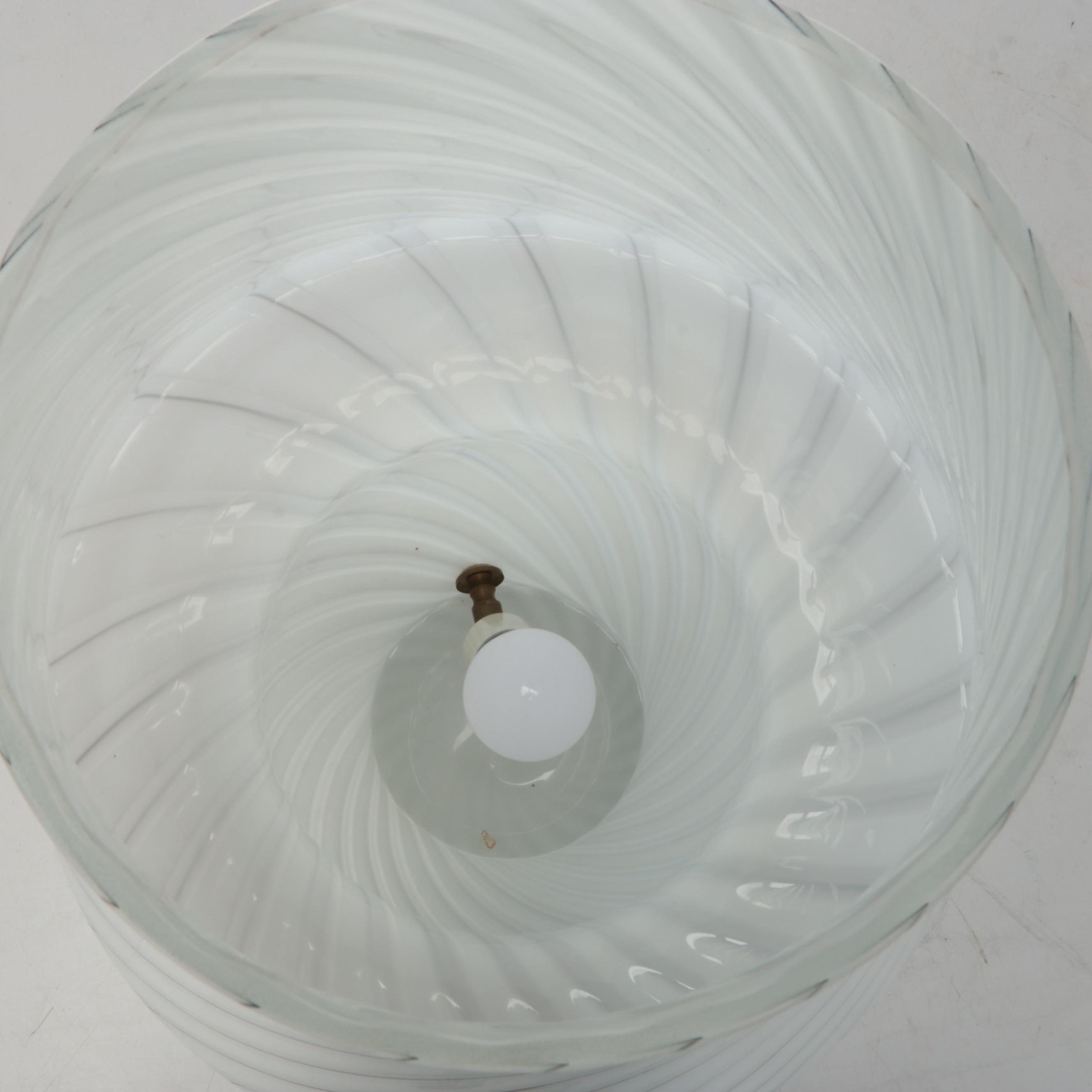 Blown Swirled Glass Mushroom Lamp, Mid to Late 20th Century