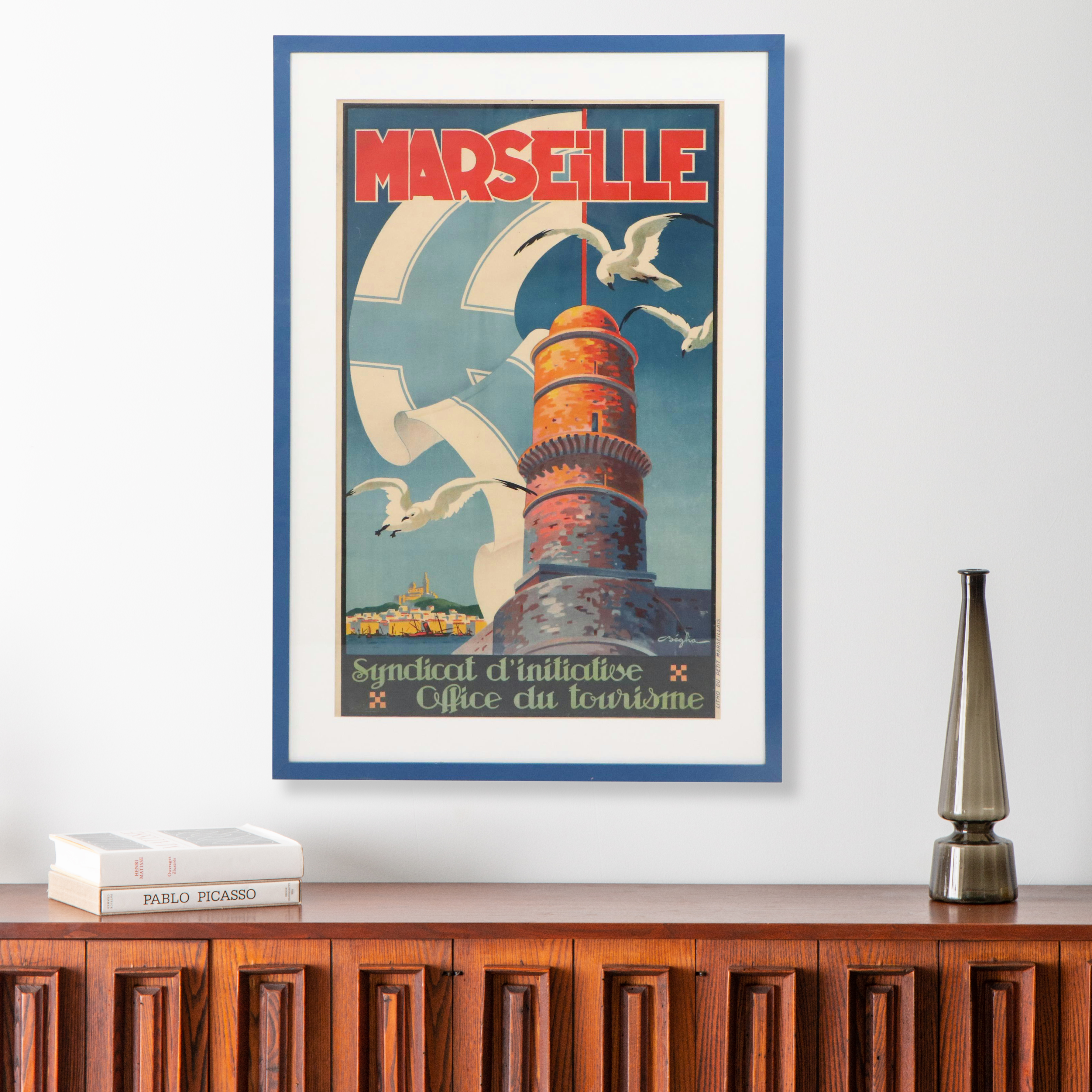 Color Lithograph Travel Poster "Marseille" After Charles Béglia, 20th Century