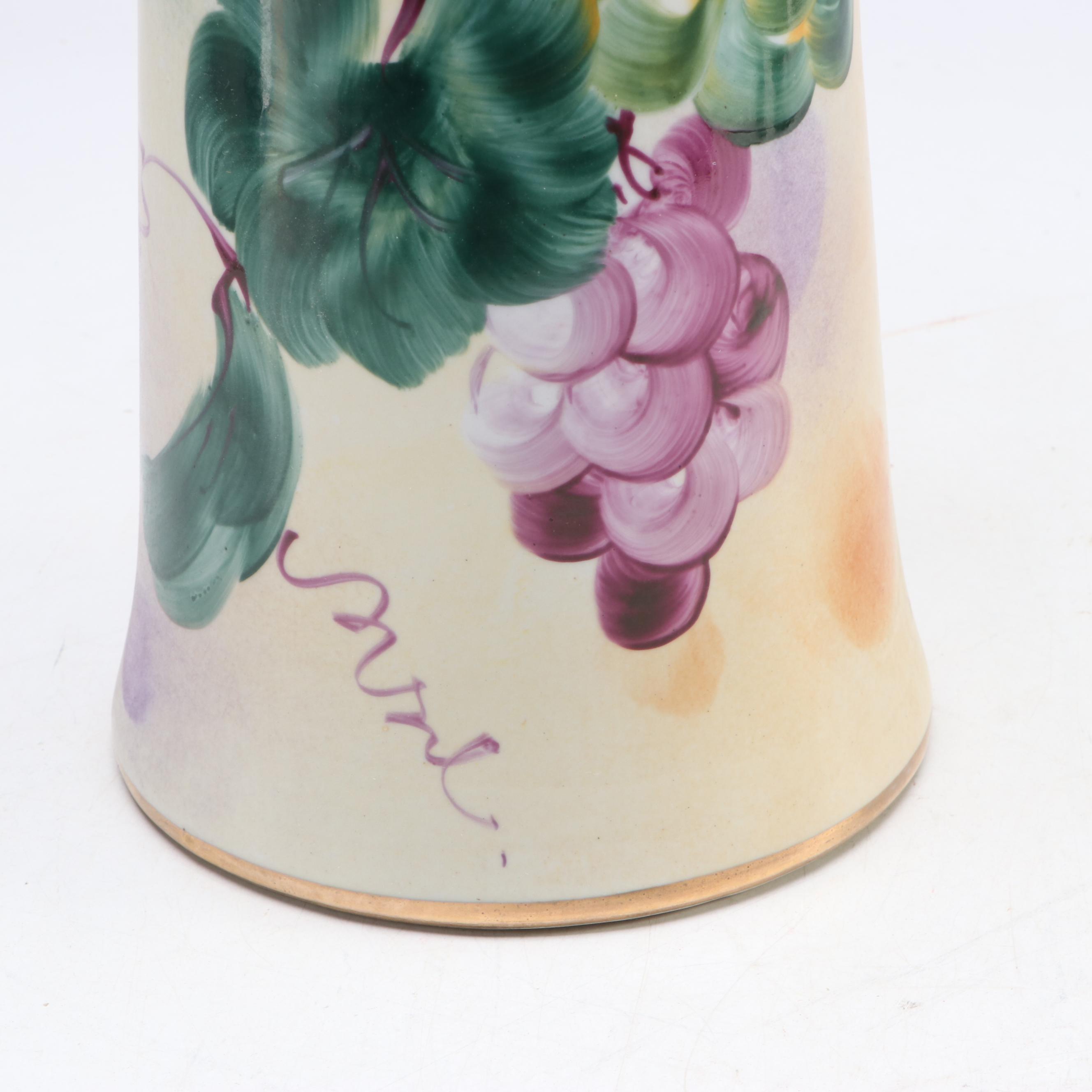 Victorian Style Floral Motif Porcelain Pitcher