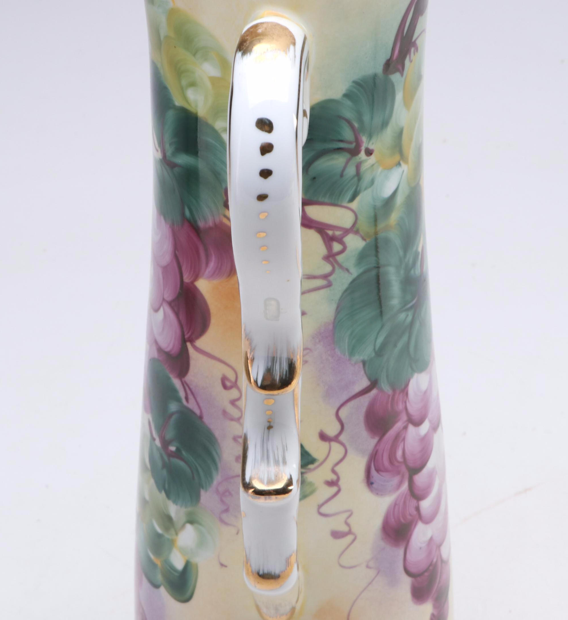 Victorian Style Floral Motif Porcelain Pitcher