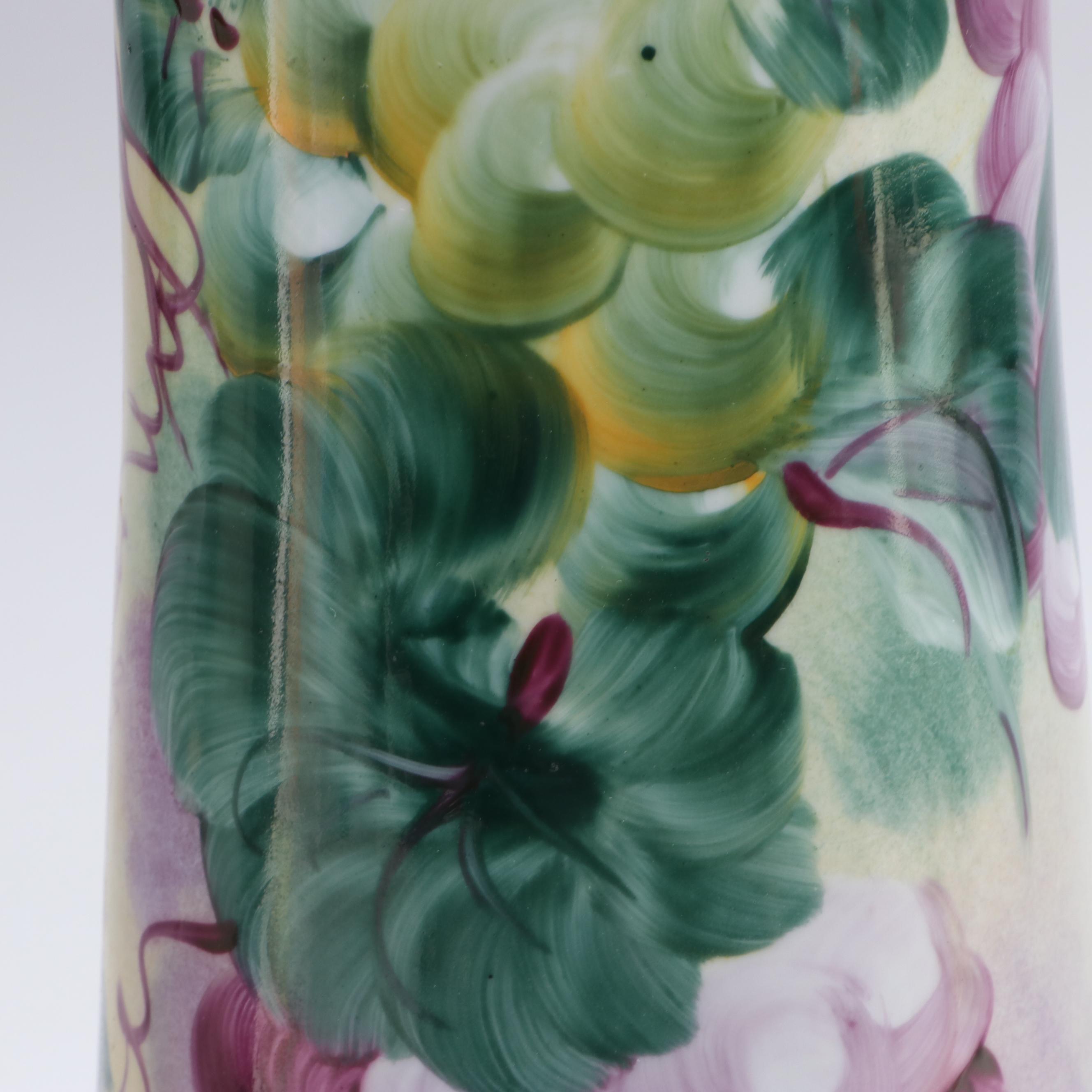 Victorian Style Floral Motif Porcelain Pitcher