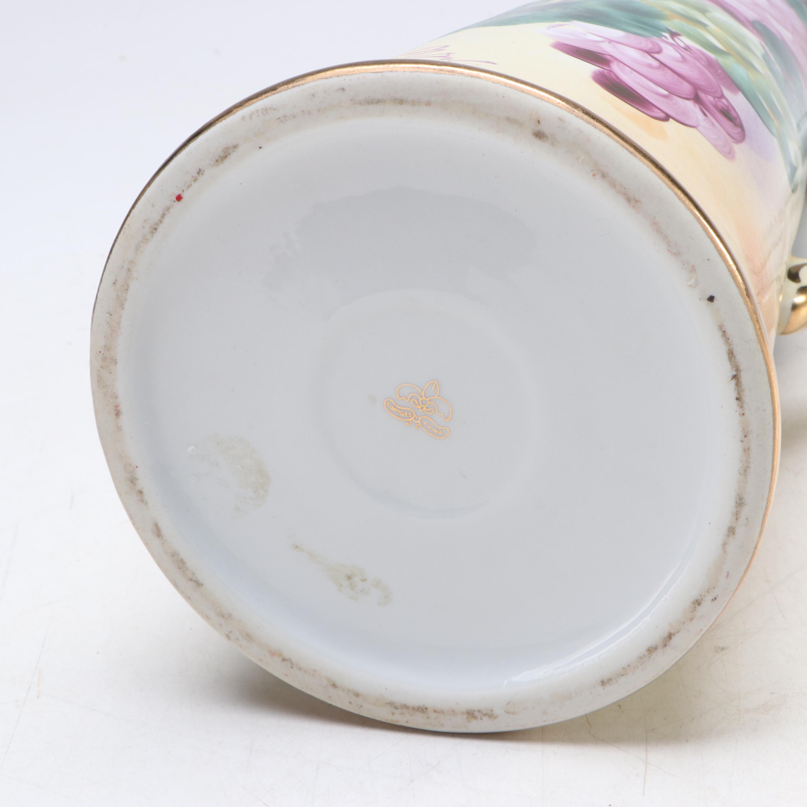 Victorian Style Floral Motif Porcelain Pitcher