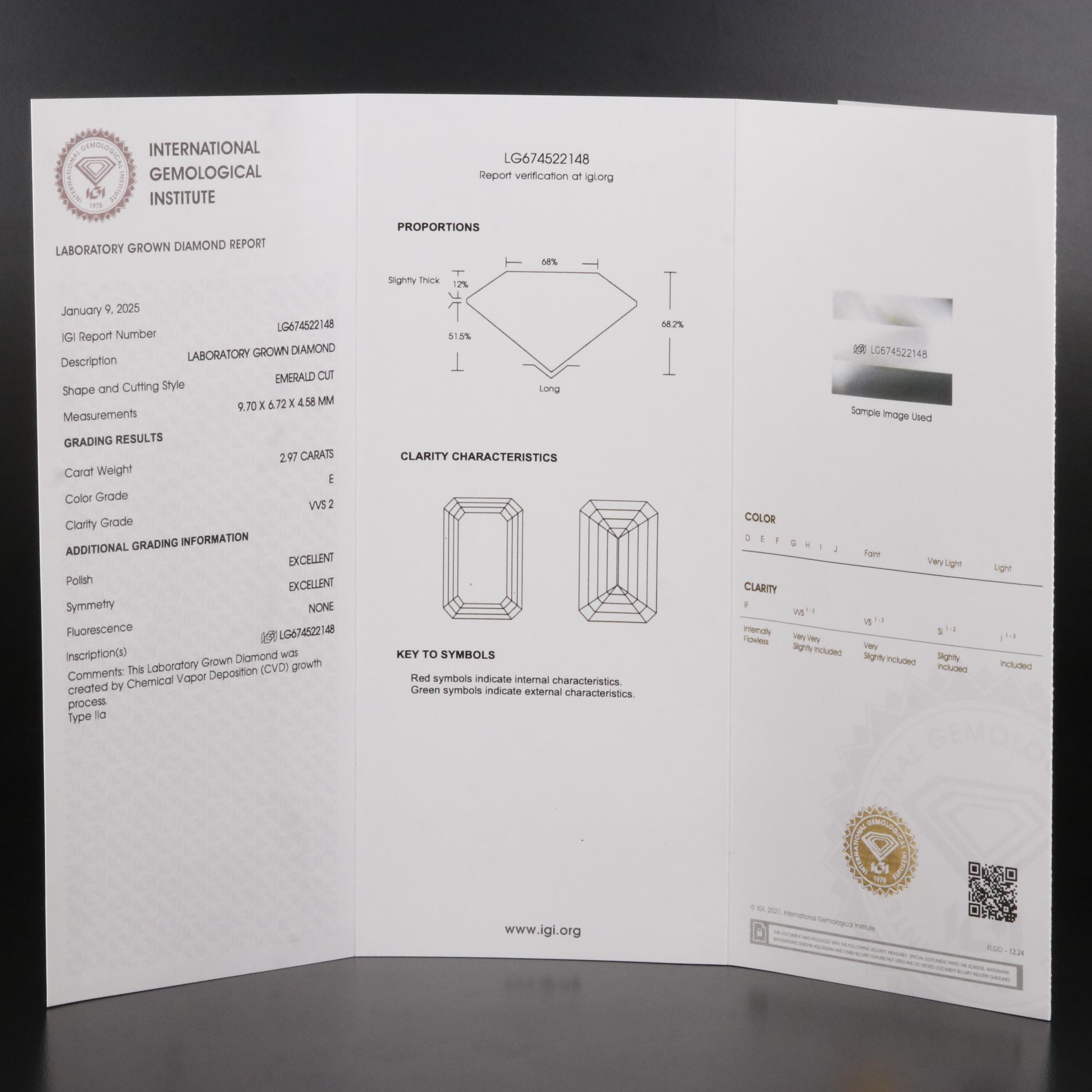 18K 3.41 Lab Grown Diamond Ring with IGI Report