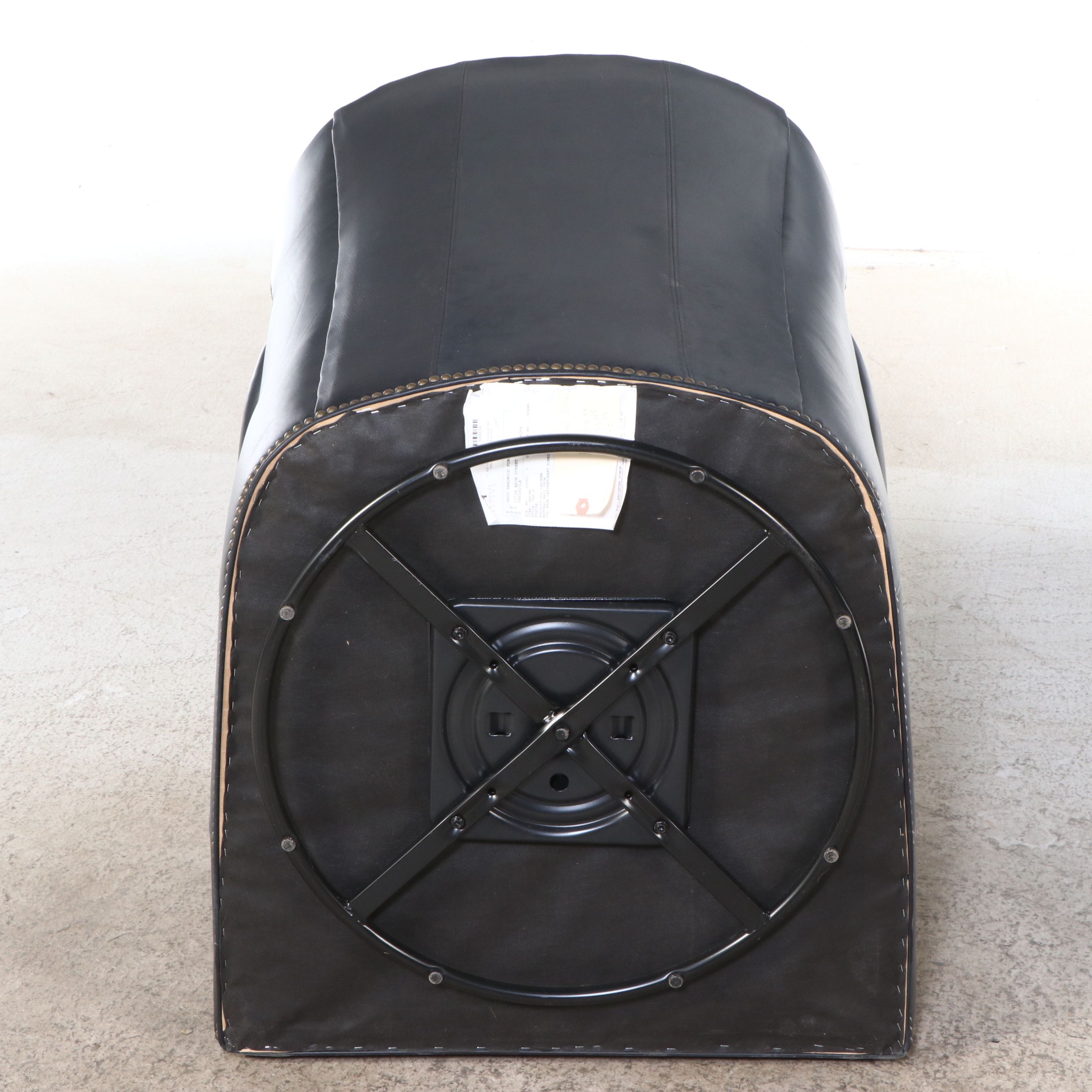 Pair of Ohio Hardwood Furniture Leather Upholstered Swivel Armchairs