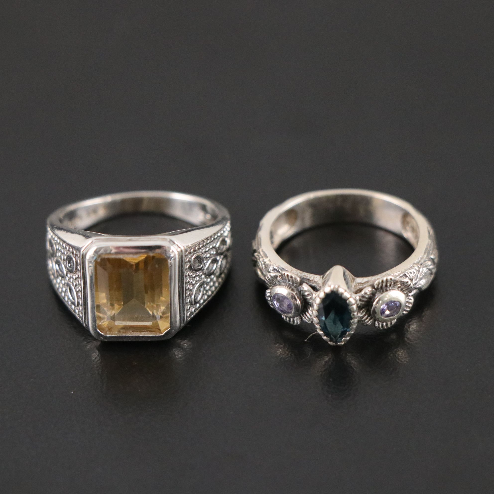 14 Assorted Sterling Silver Rings, Necklaces and Earrings