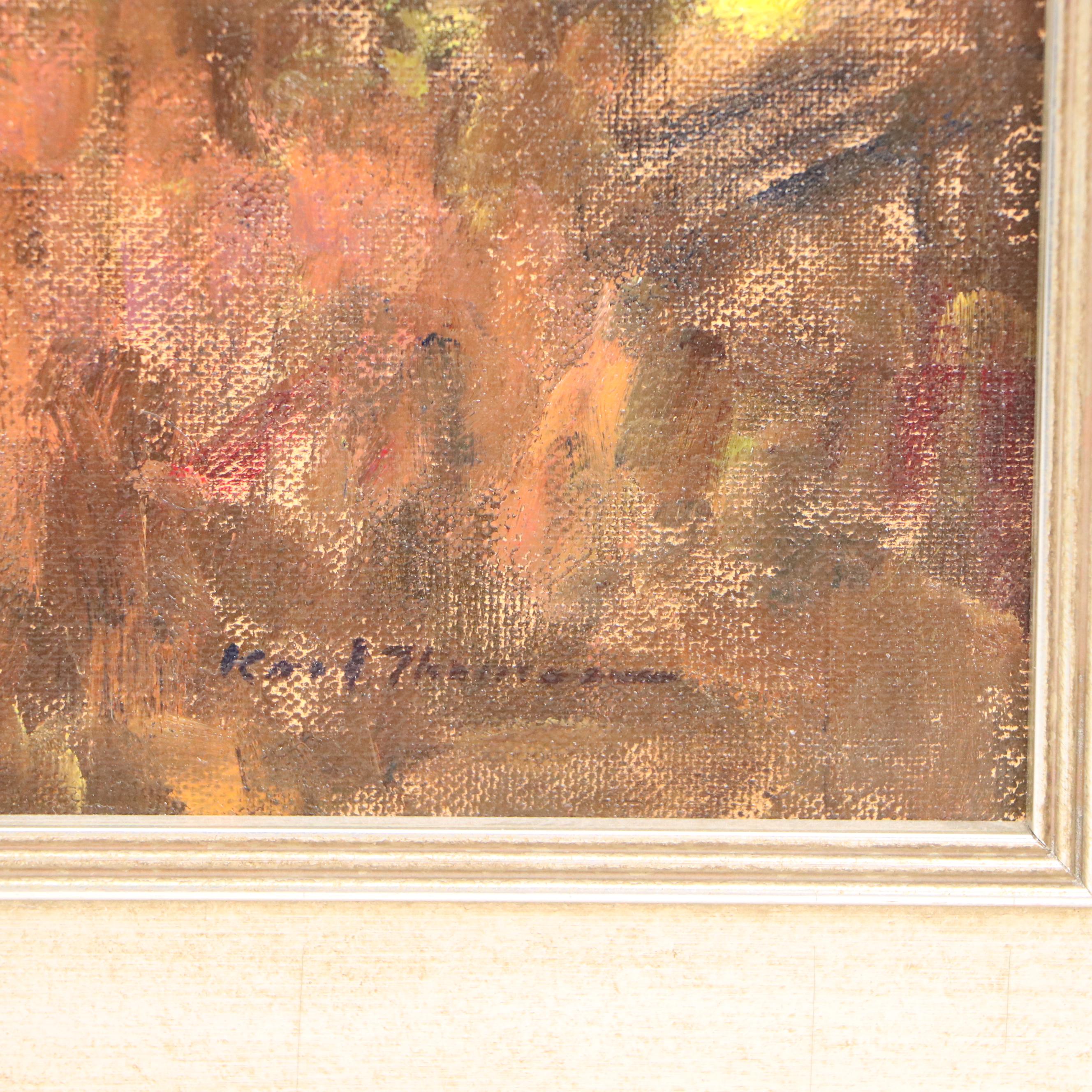 Karl Thomas Oil Painting "Hollyhocks," 2020