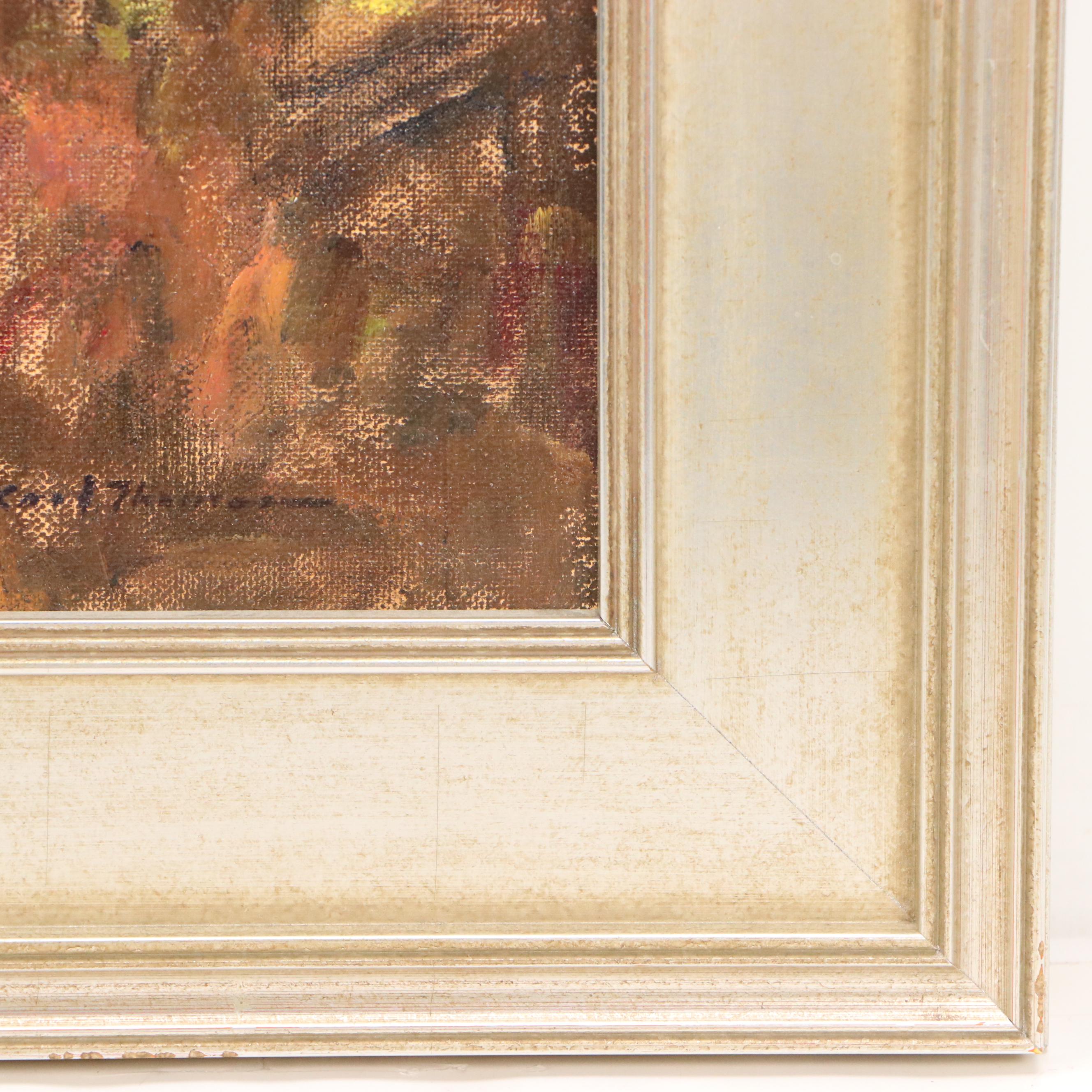 Karl Thomas Oil Painting "Hollyhocks," 2020