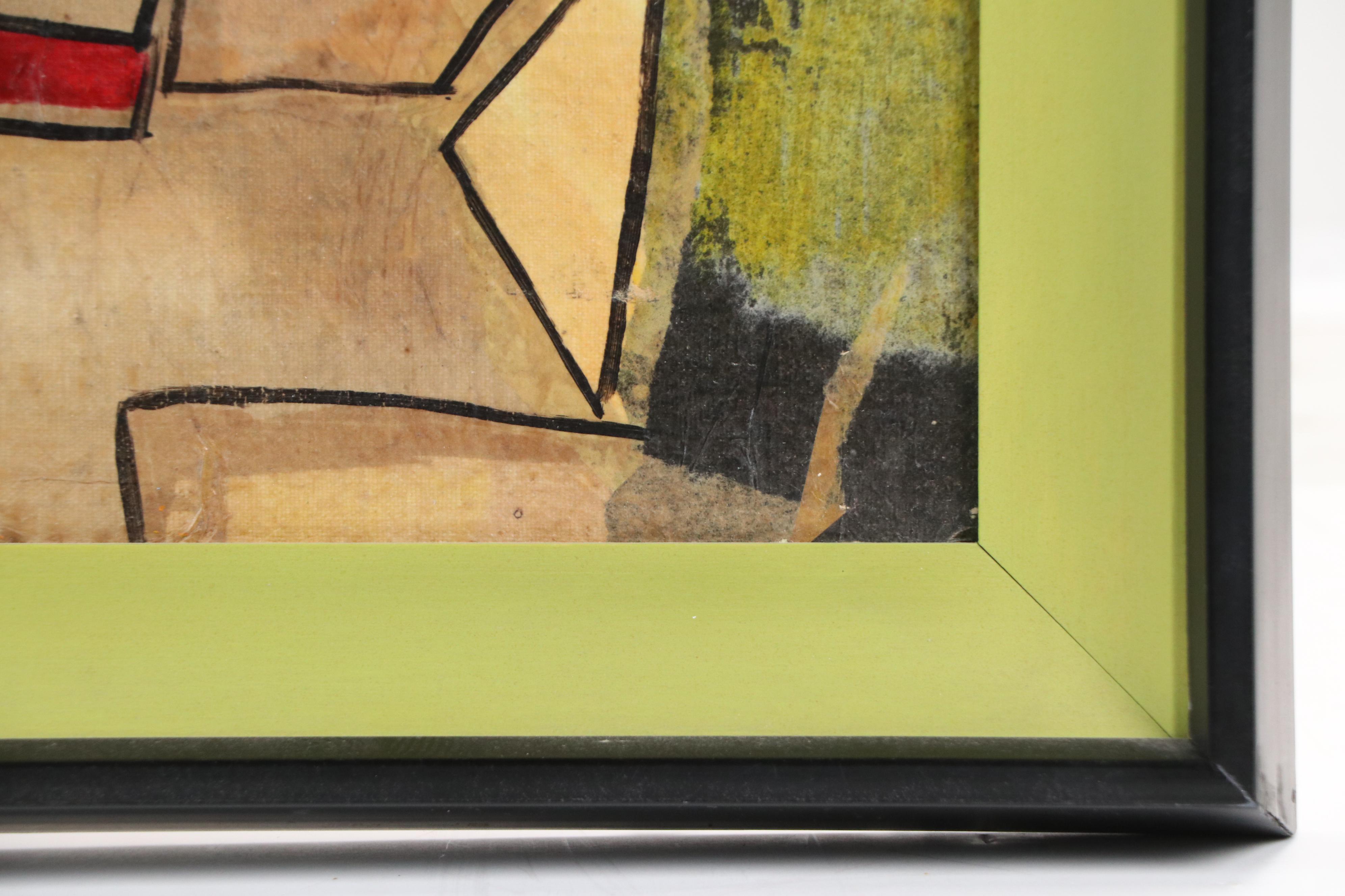 Olga Stepanek Abstract Geometric Oil Painting, 1968