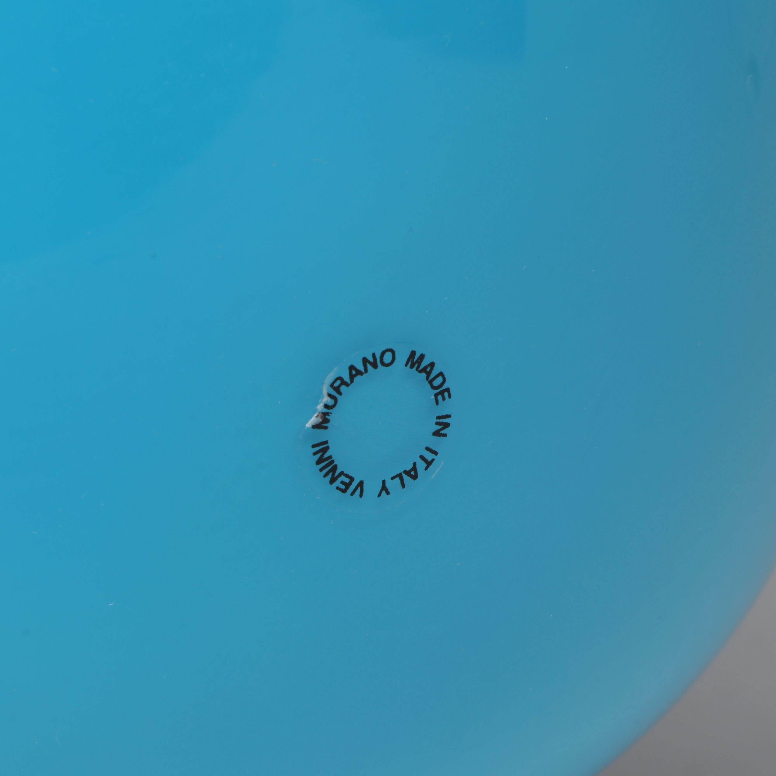 Venini Murano "Opalino" Handblown Aquamarine Art Glass Vase