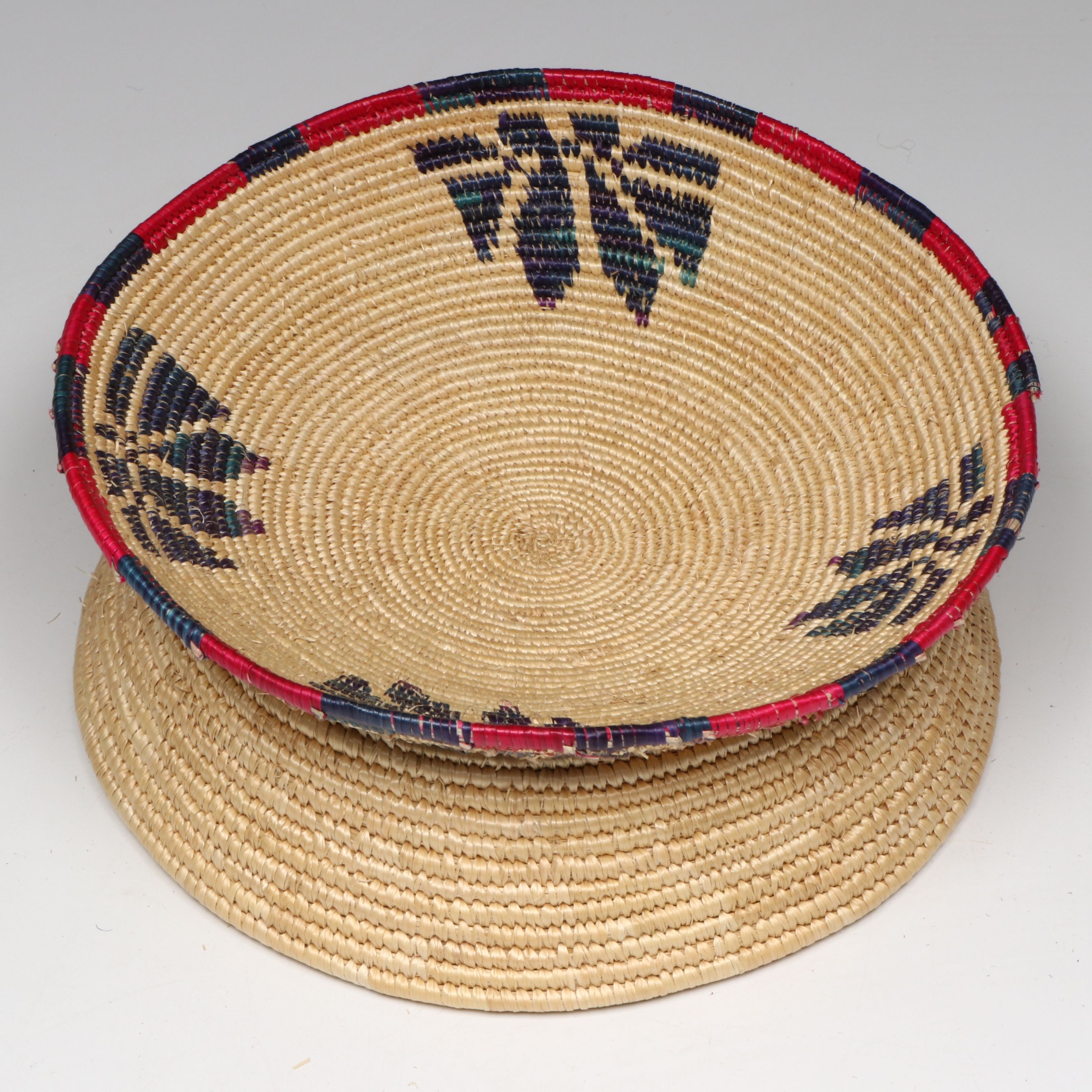 Ethiopian Gurage Peoples Handwoven Popcorn Bowls and Round Baskets