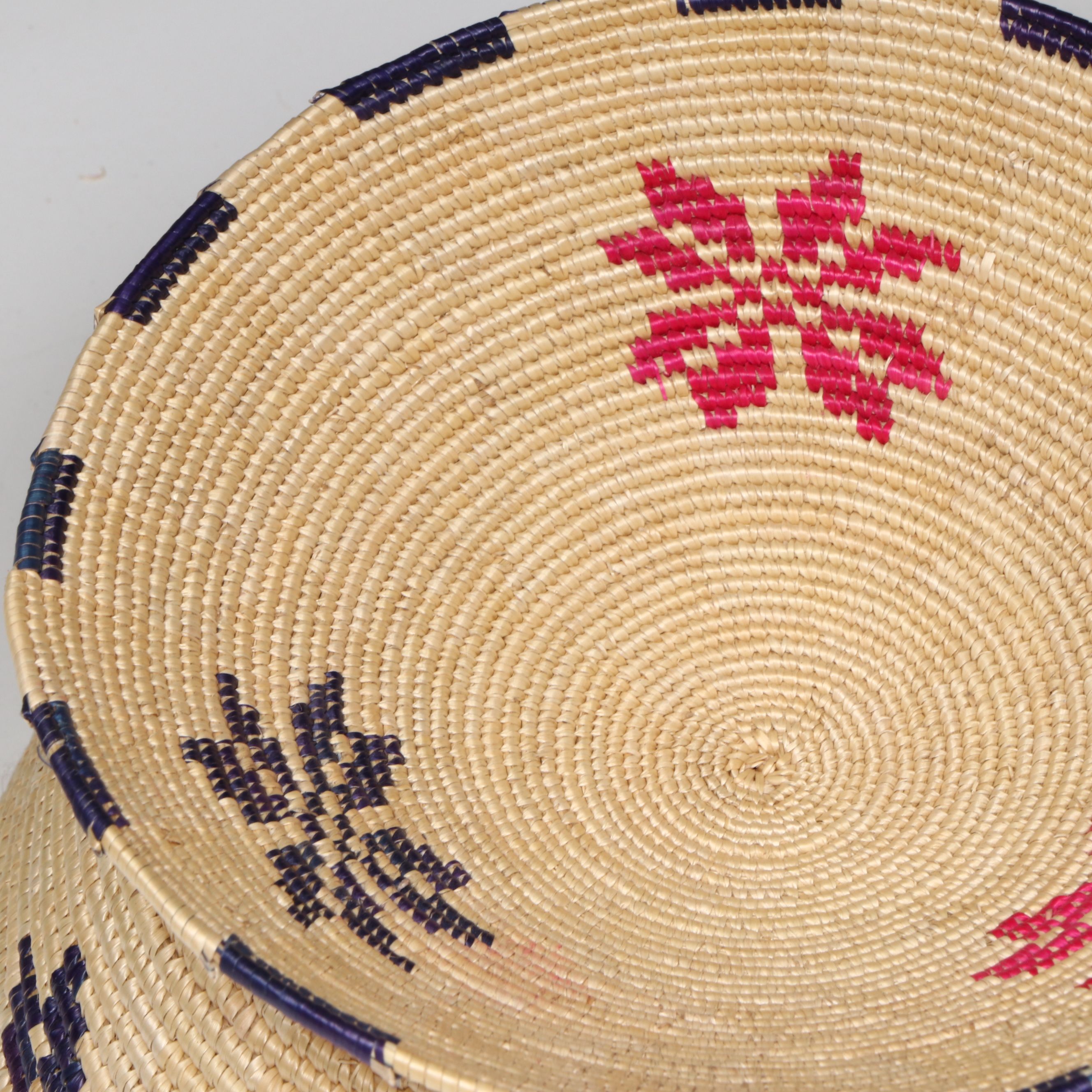 Ethiopian Gurage Peoples Handwoven Popcorn Bowls and Round Baskets