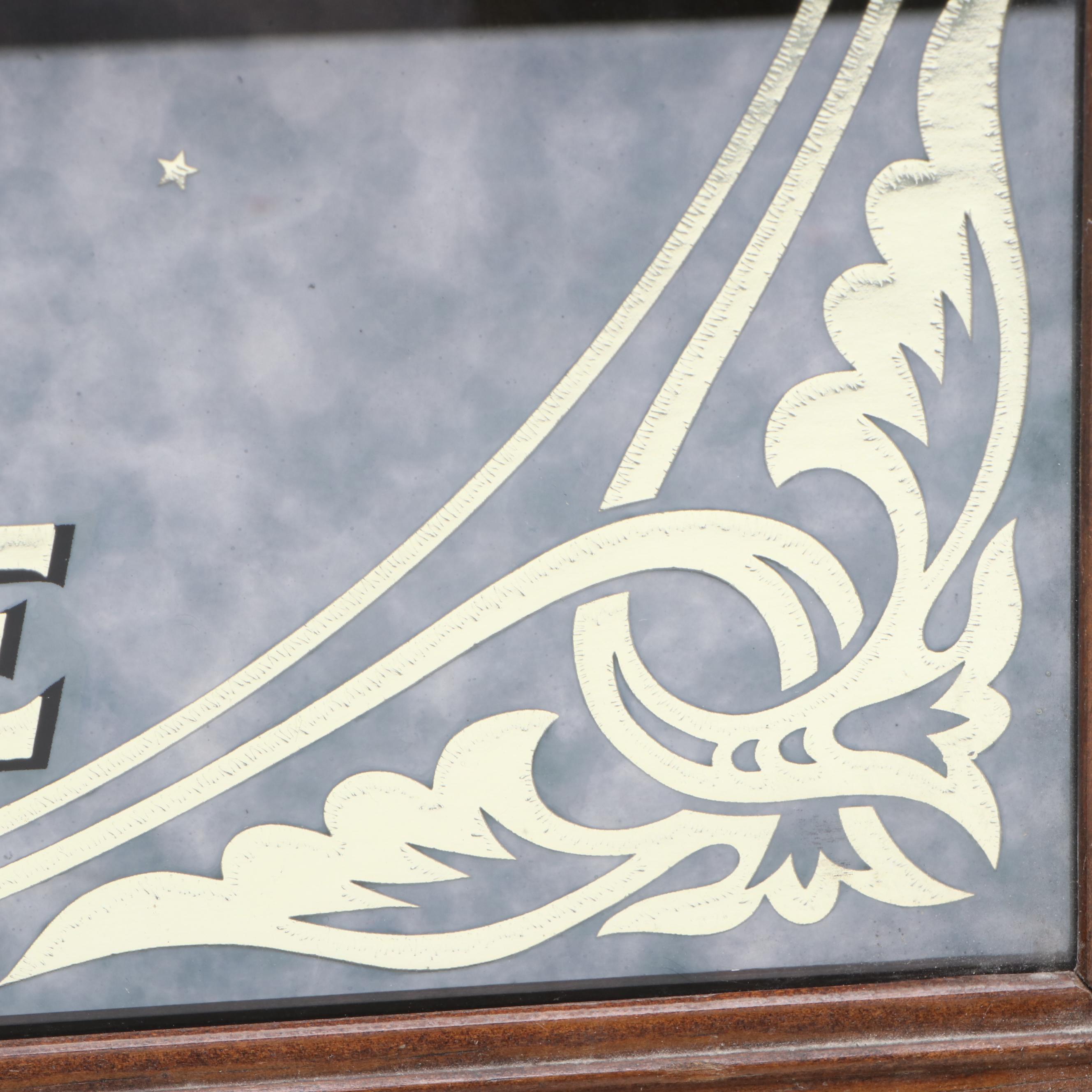 Miller High Life Beer Mirrored Sign, Mid to Late 20th Century