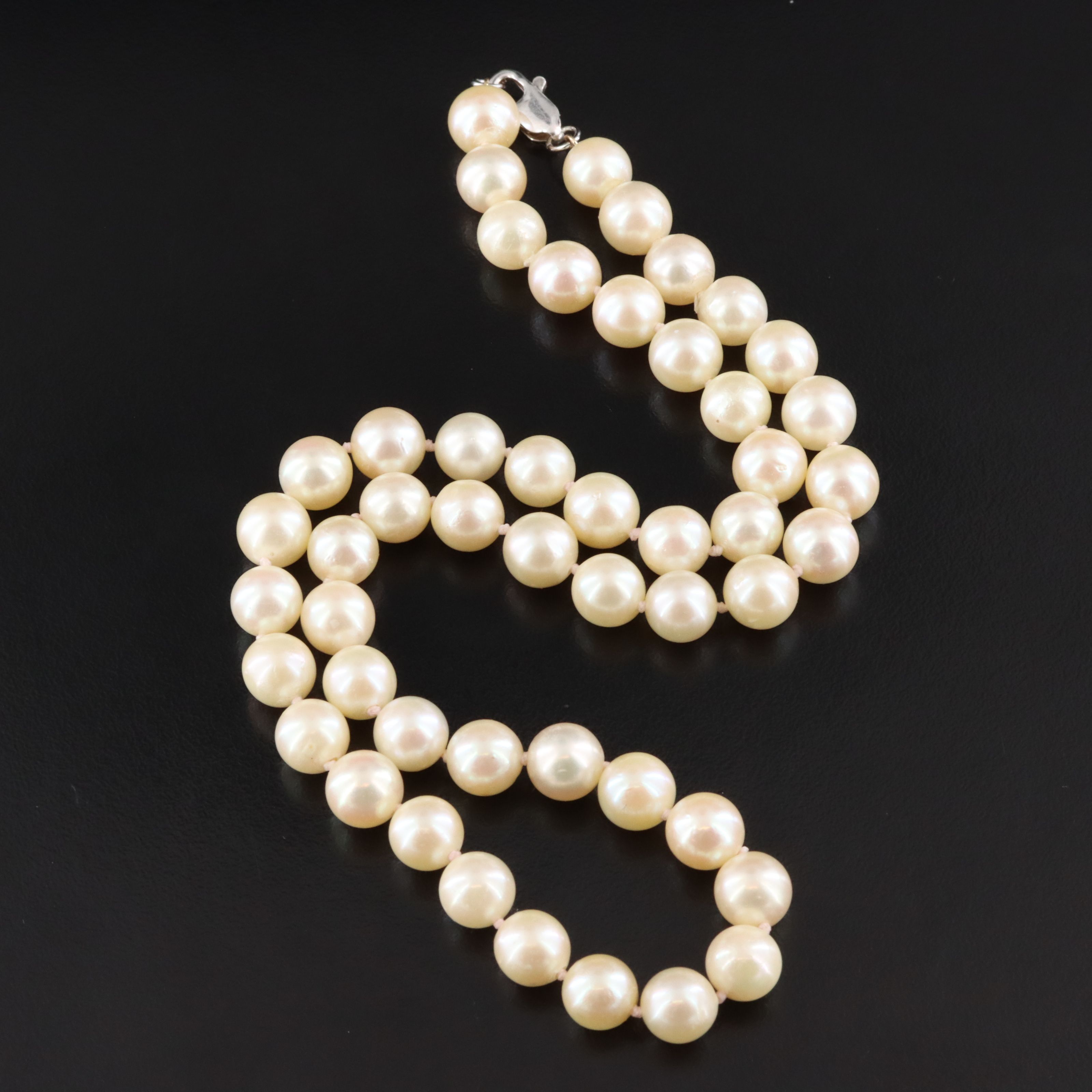 Pearl Necklace with Sterling Clasp