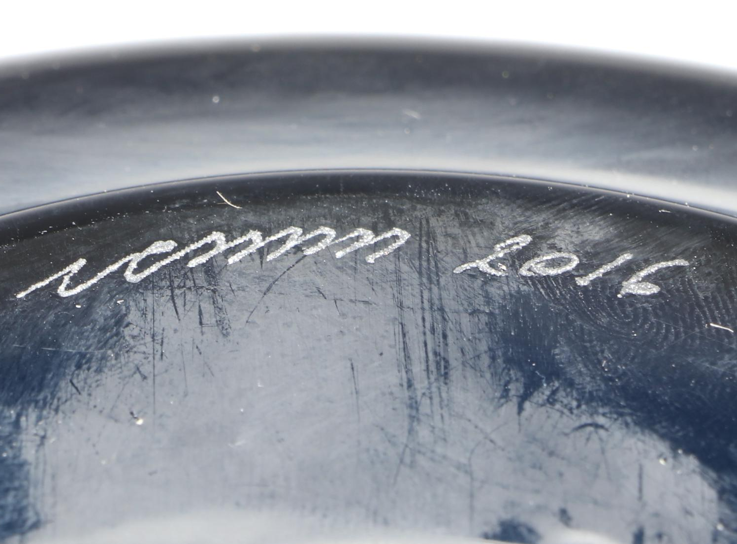 Venini Murano "Deco" Handblown Dark Blue Art Glass Vase