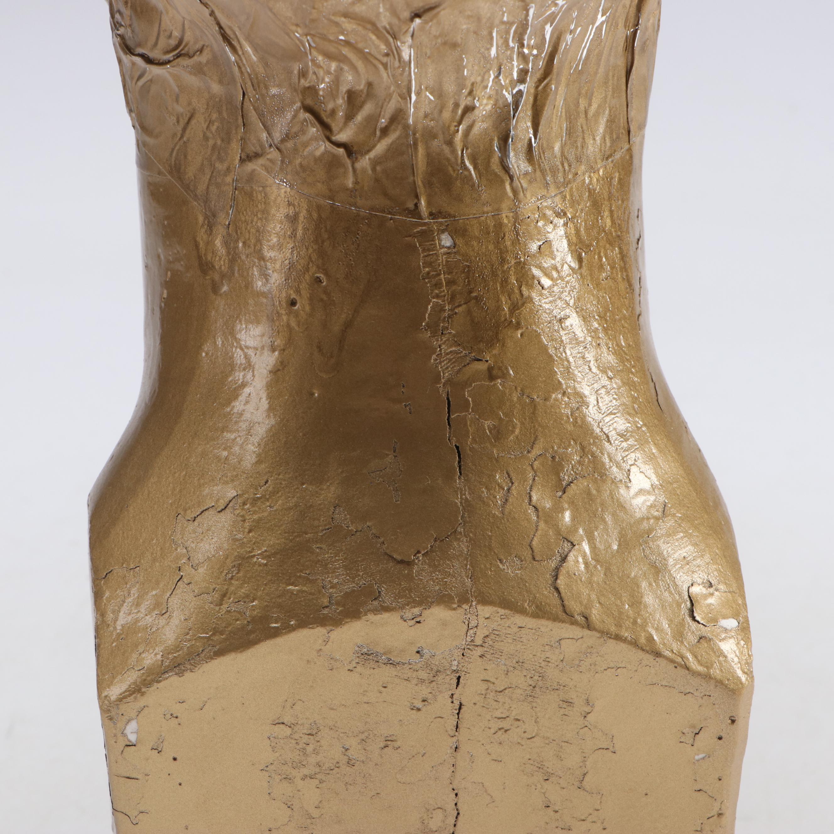 F. Lutz Painted Cast Plaster Bust of Woman