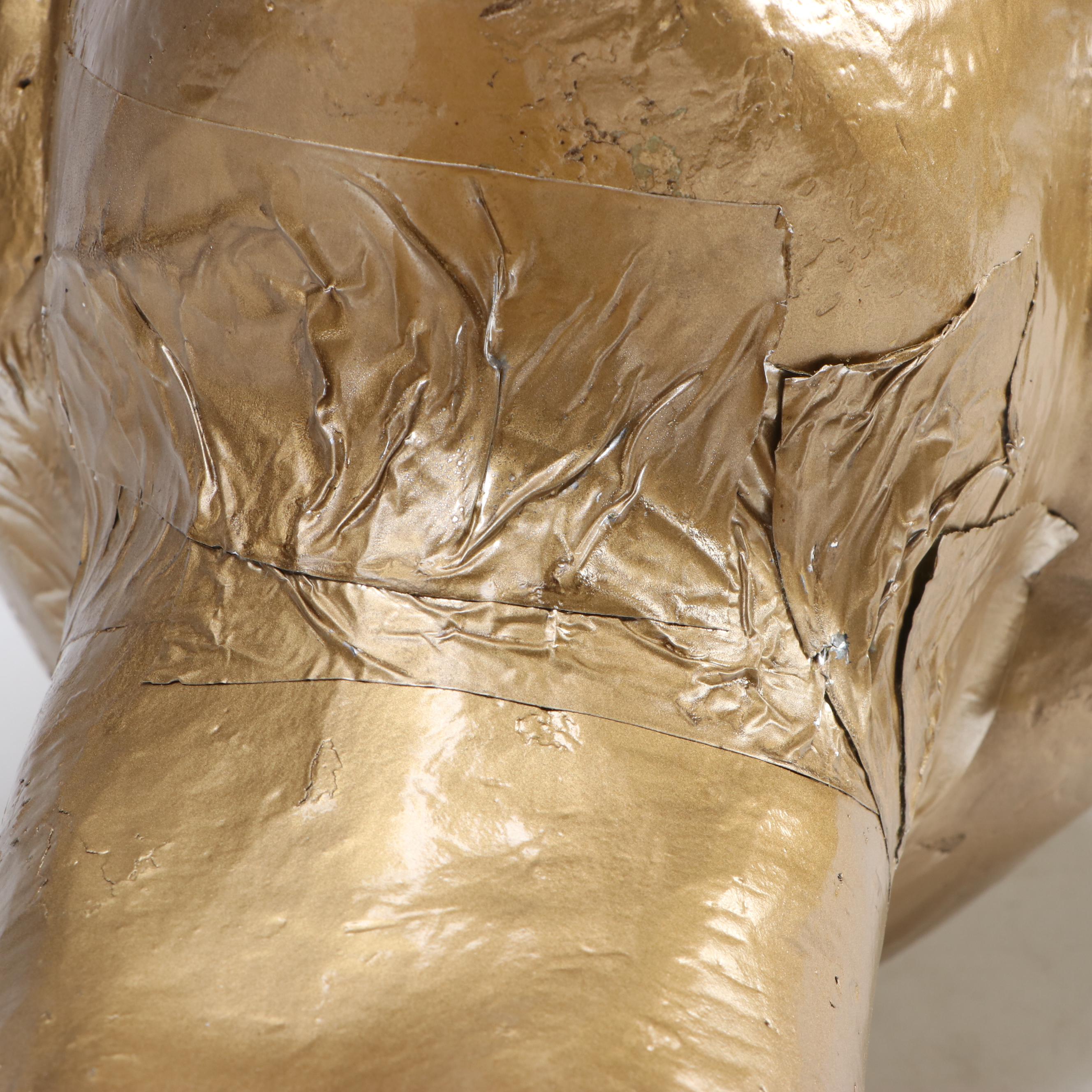 F. Lutz Painted Cast Plaster Bust of Woman