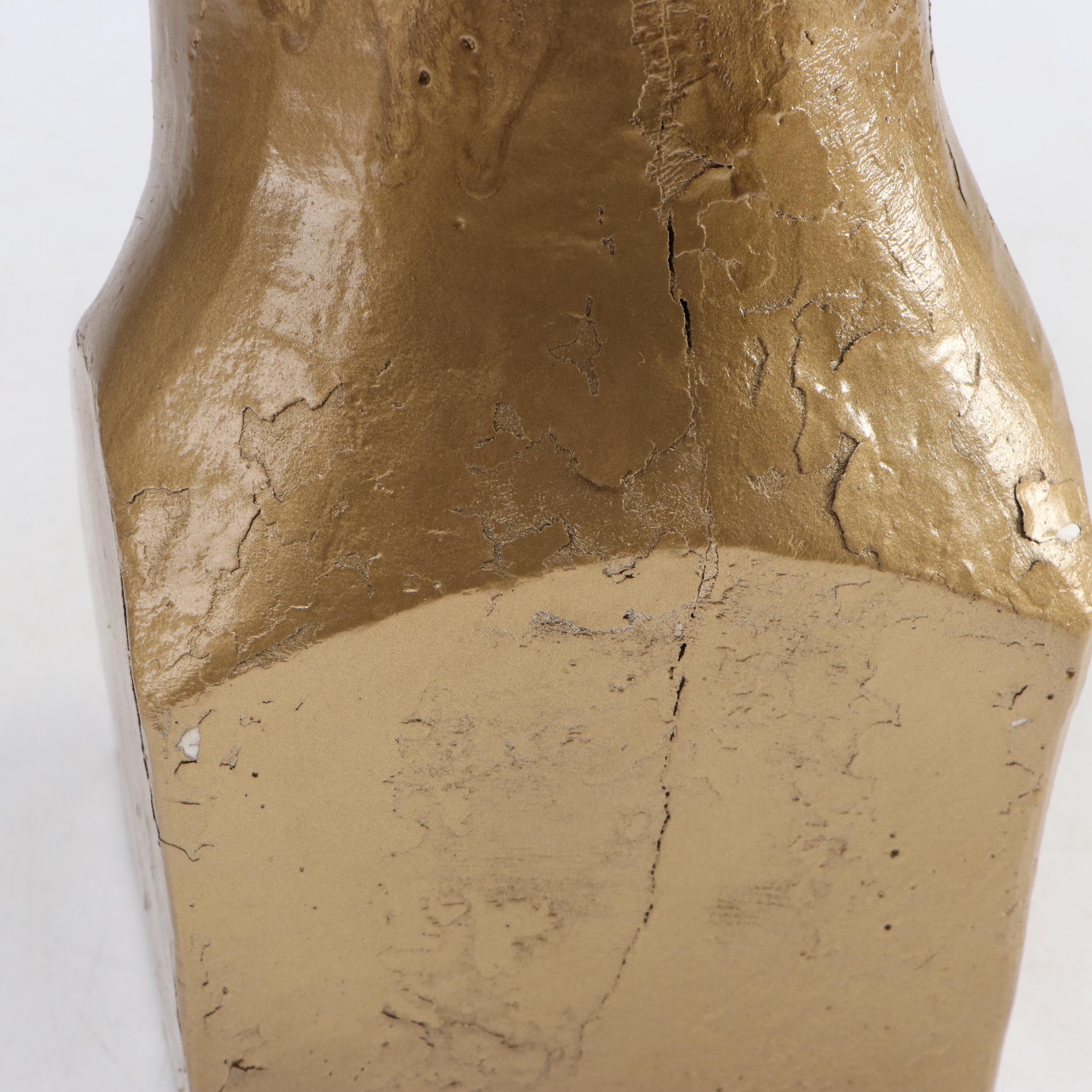 F. Lutz Painted Cast Plaster Bust of Woman