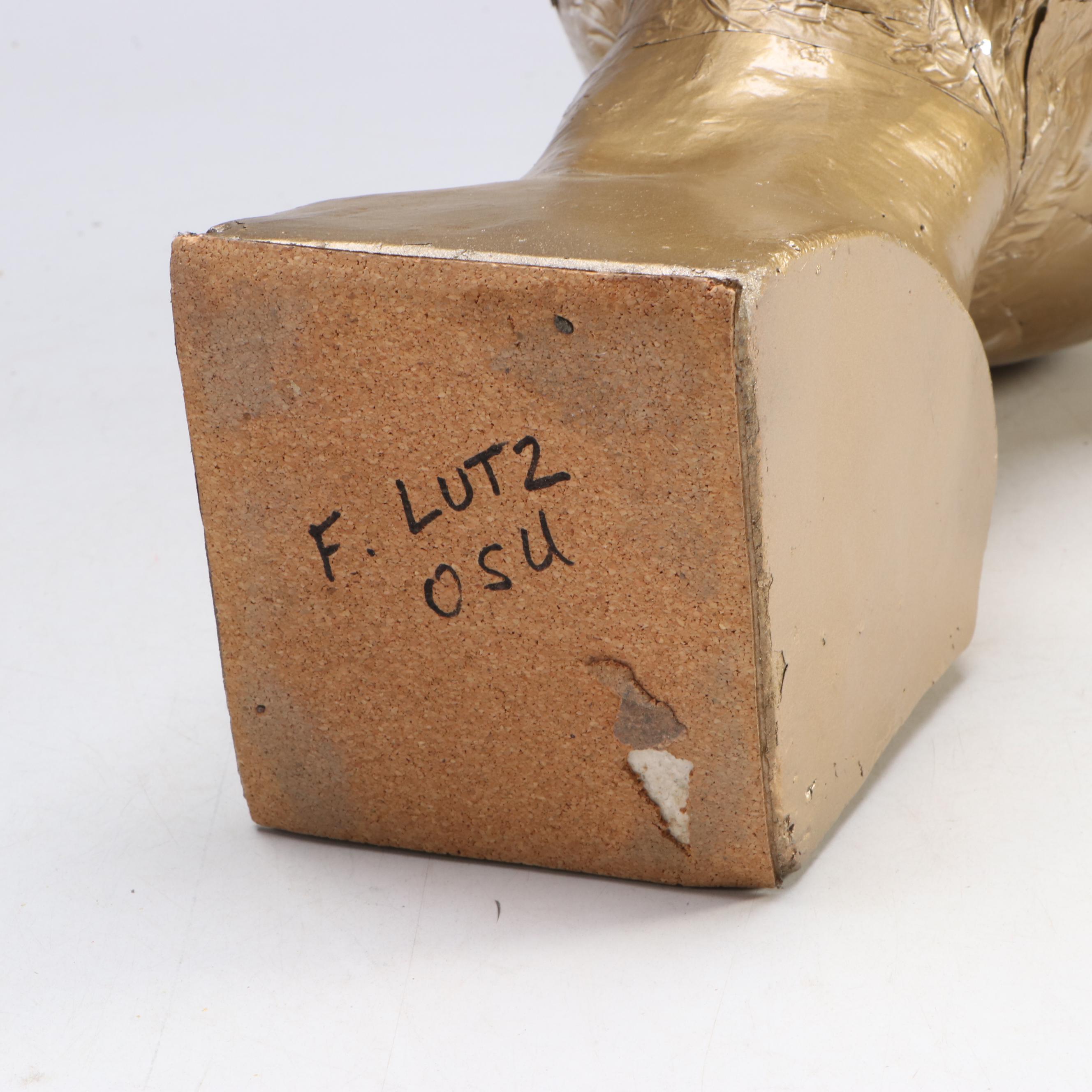 F. Lutz Painted Cast Plaster Bust of Woman