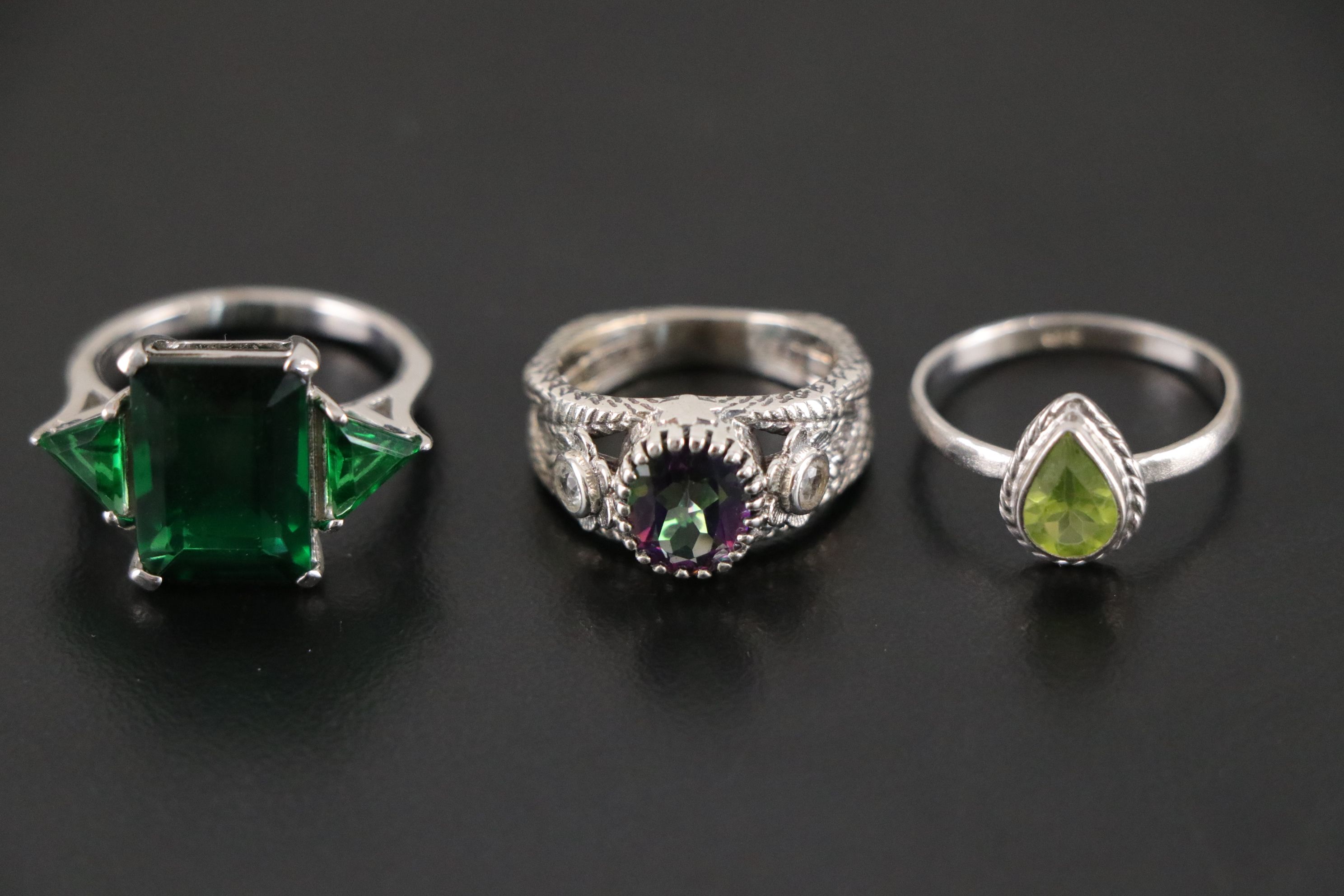 14 Assorted Sterling Silver Rings, Necklaces and Earrings