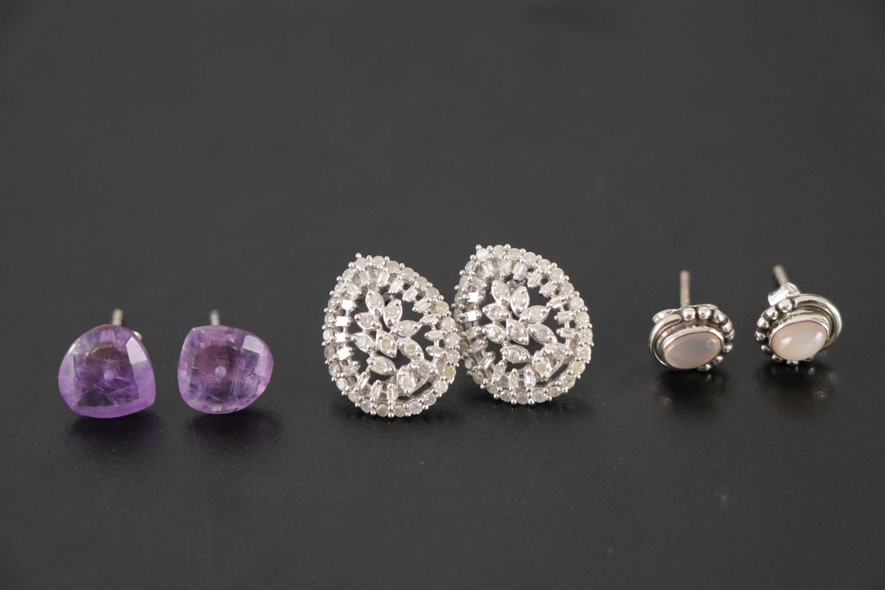 14 Assorted Sterling Silver Rings, Necklaces and Earrings