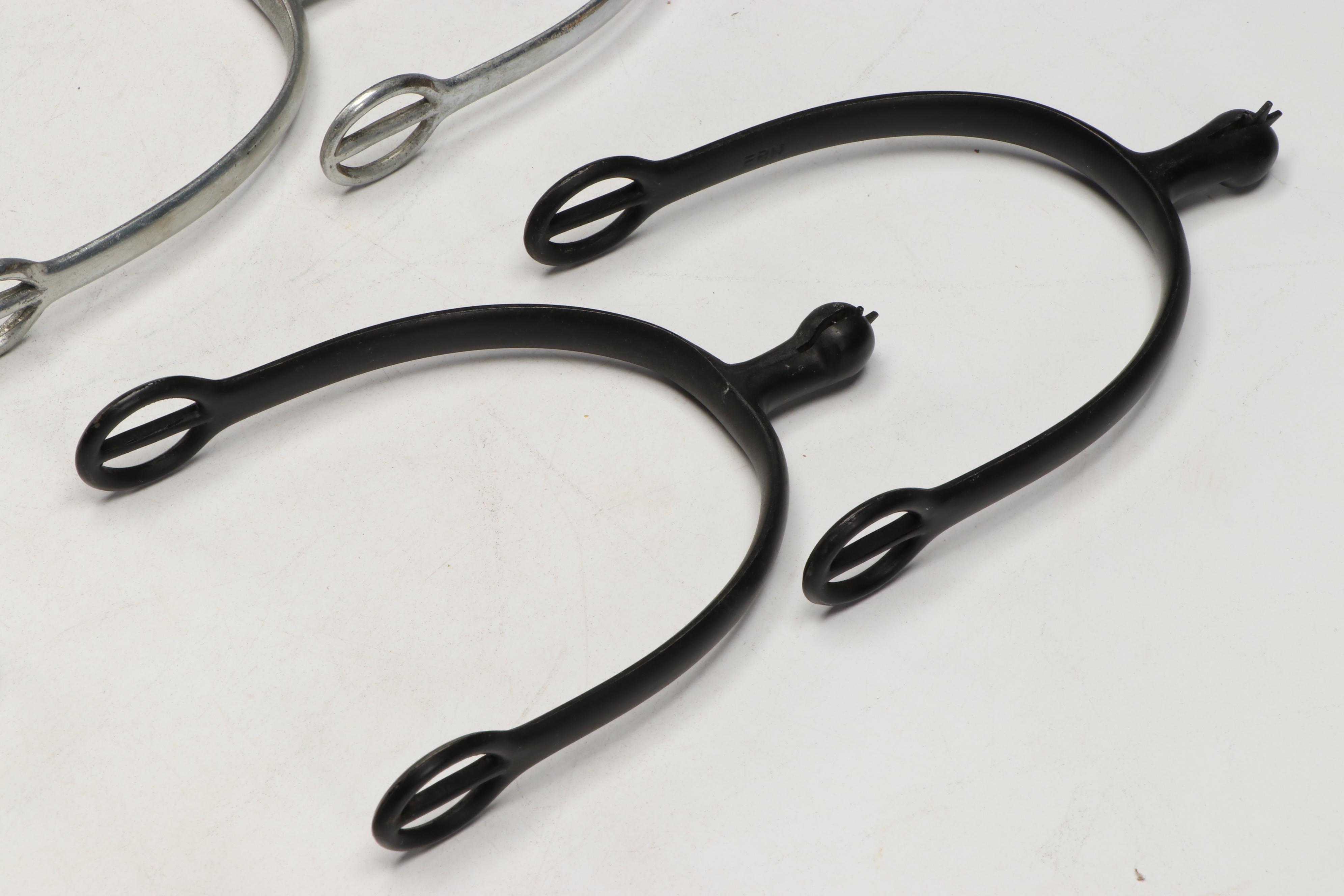 Equestrian Spurs with Copper and Metal Horse Bit