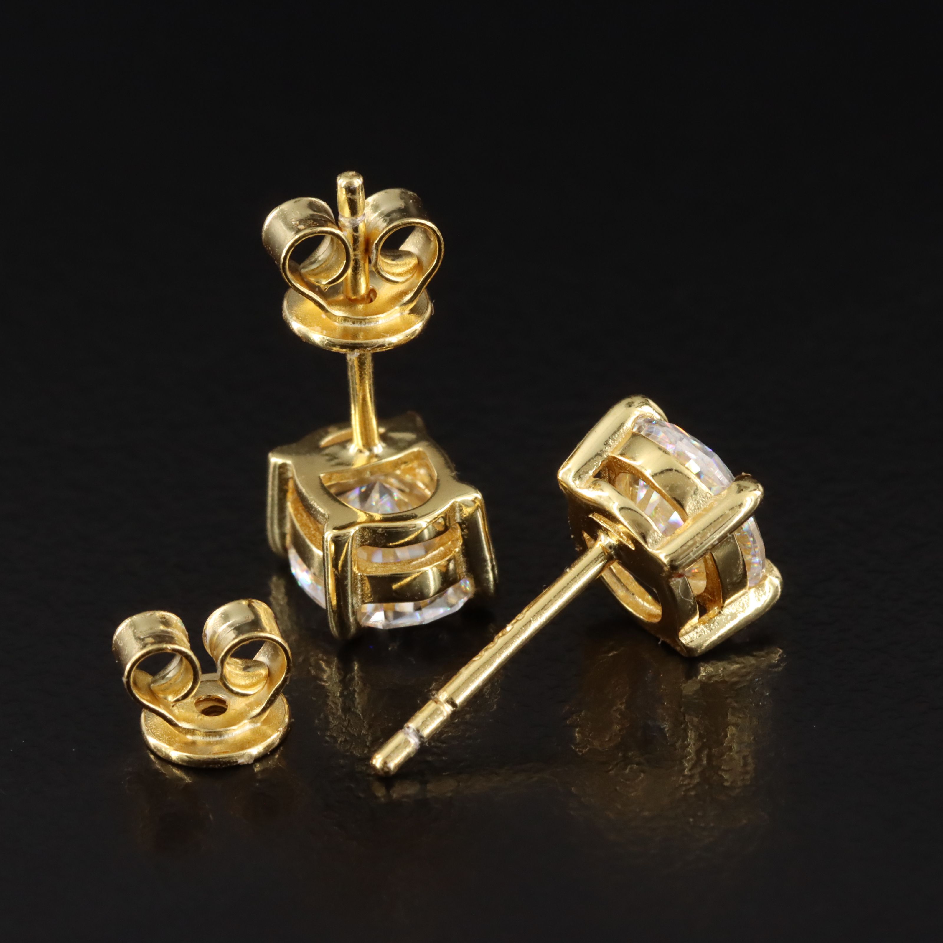 Sterling Moissanite Stud Earrings