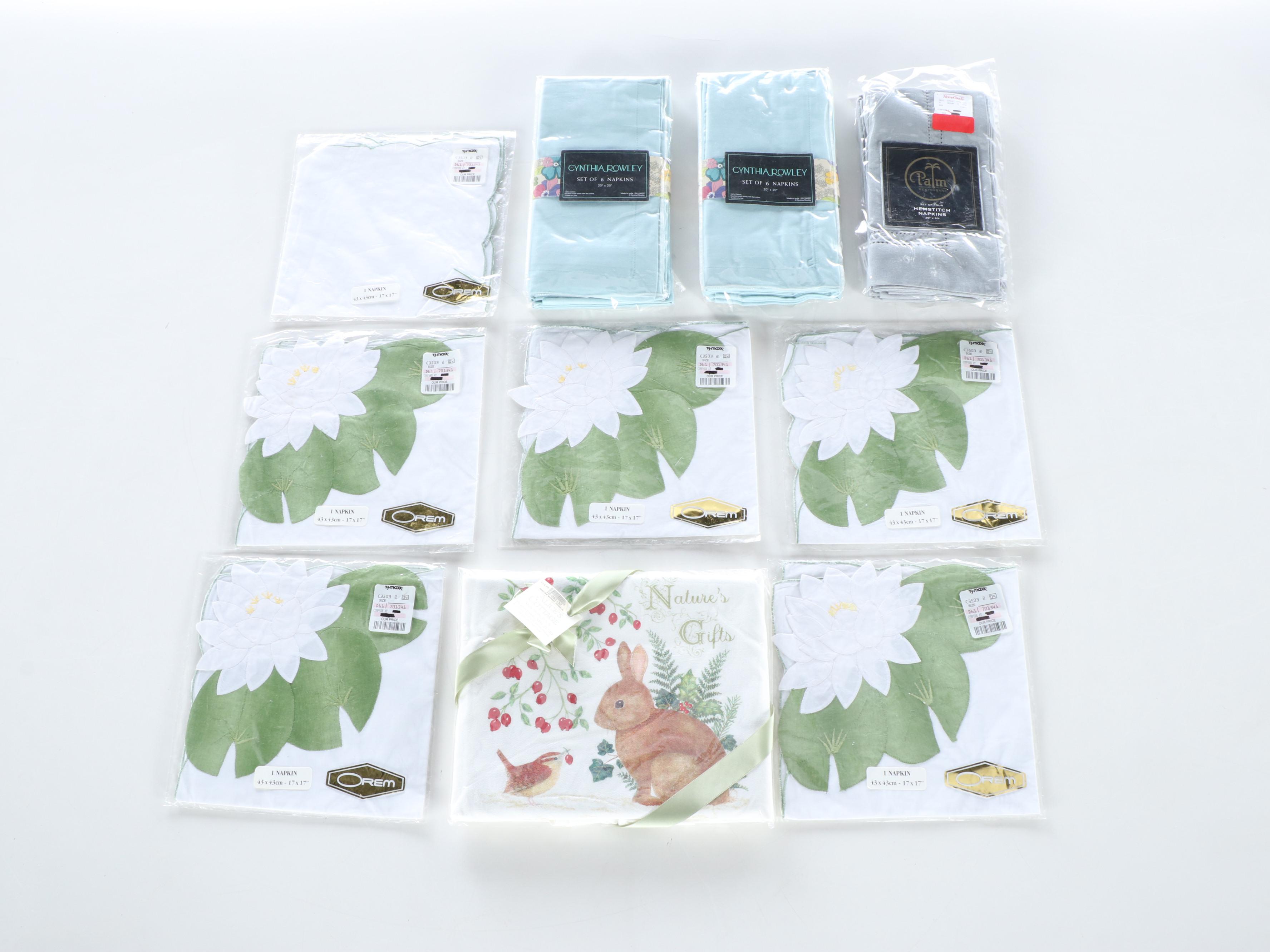 Lenox Round Tablecloth, Cynthia Rowley Napkins, and More Table Linens