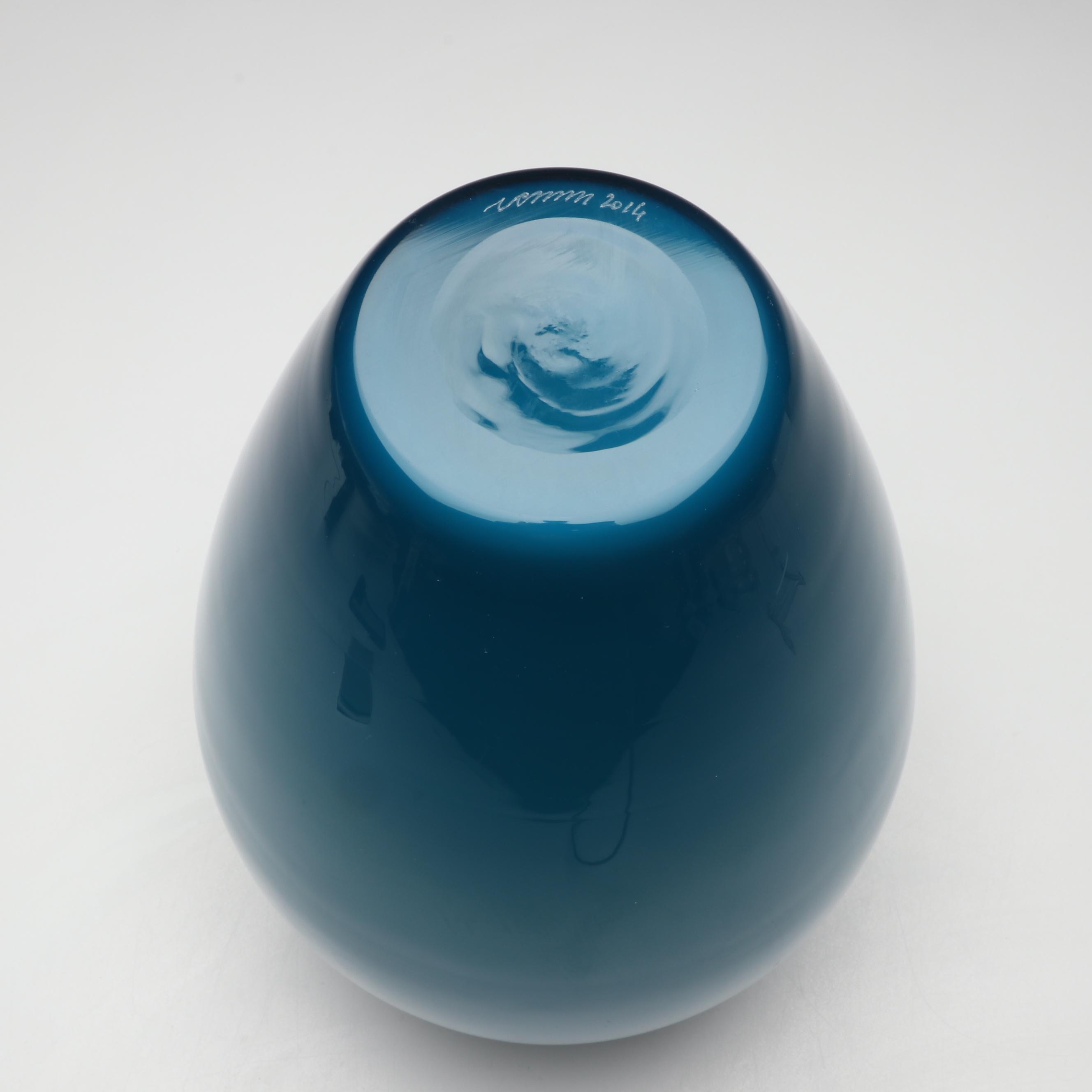 Venini "Labuan" Aquamarine Opalino Cased Vase, 2014