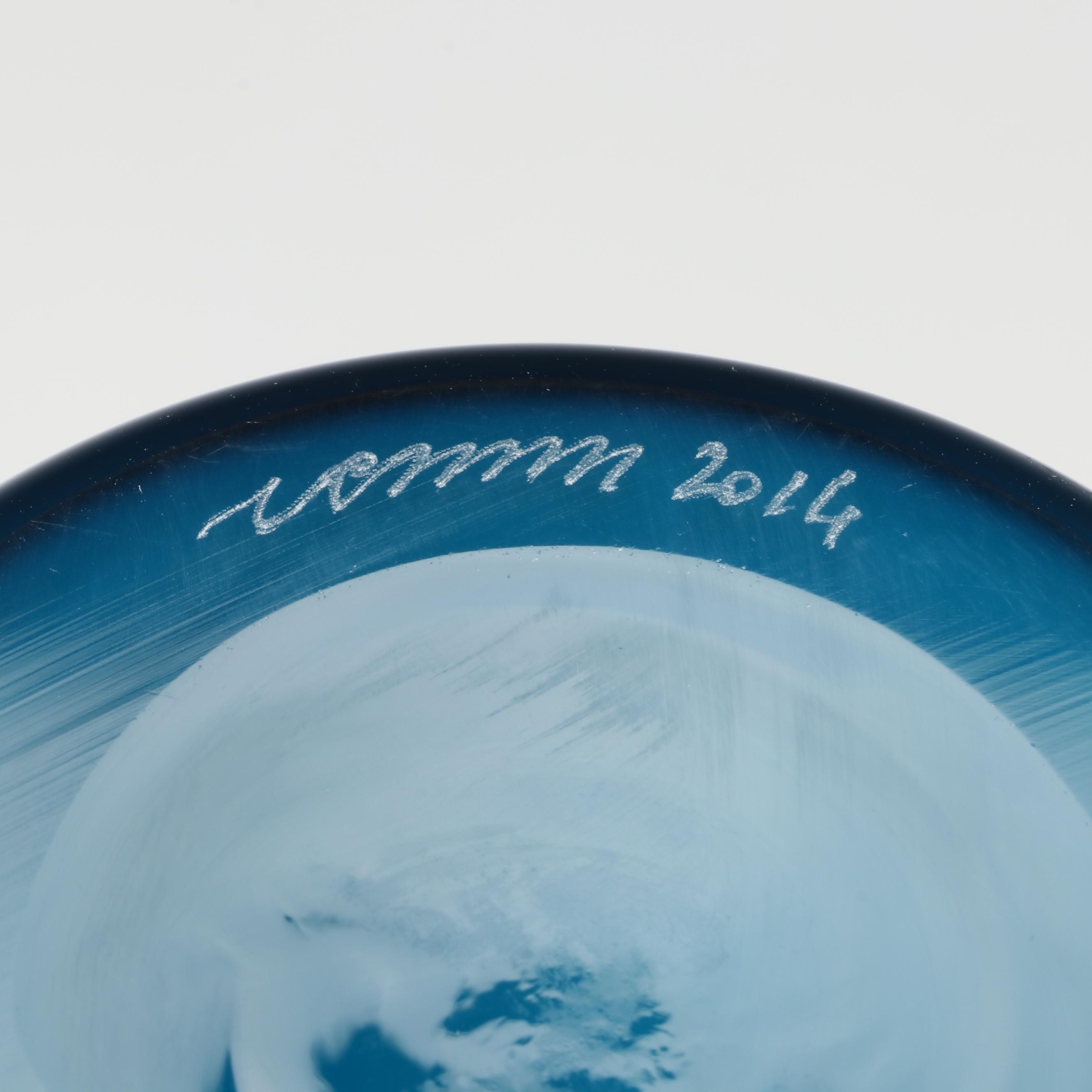 Venini "Labuan" Aquamarine Opalino Cased Vase, 2014