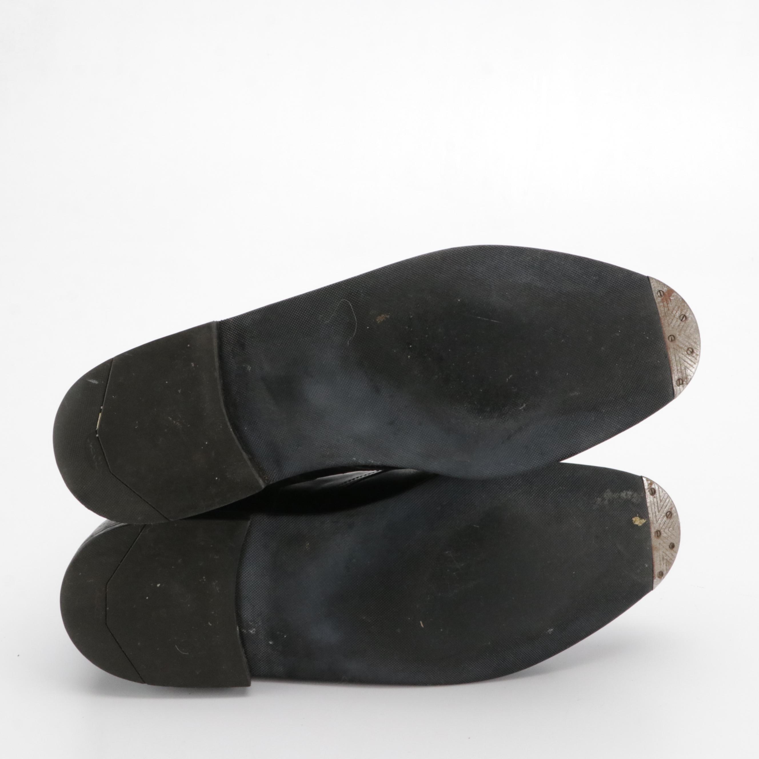 Men's John Lobb Black Leather Lace-Up Boots with Box