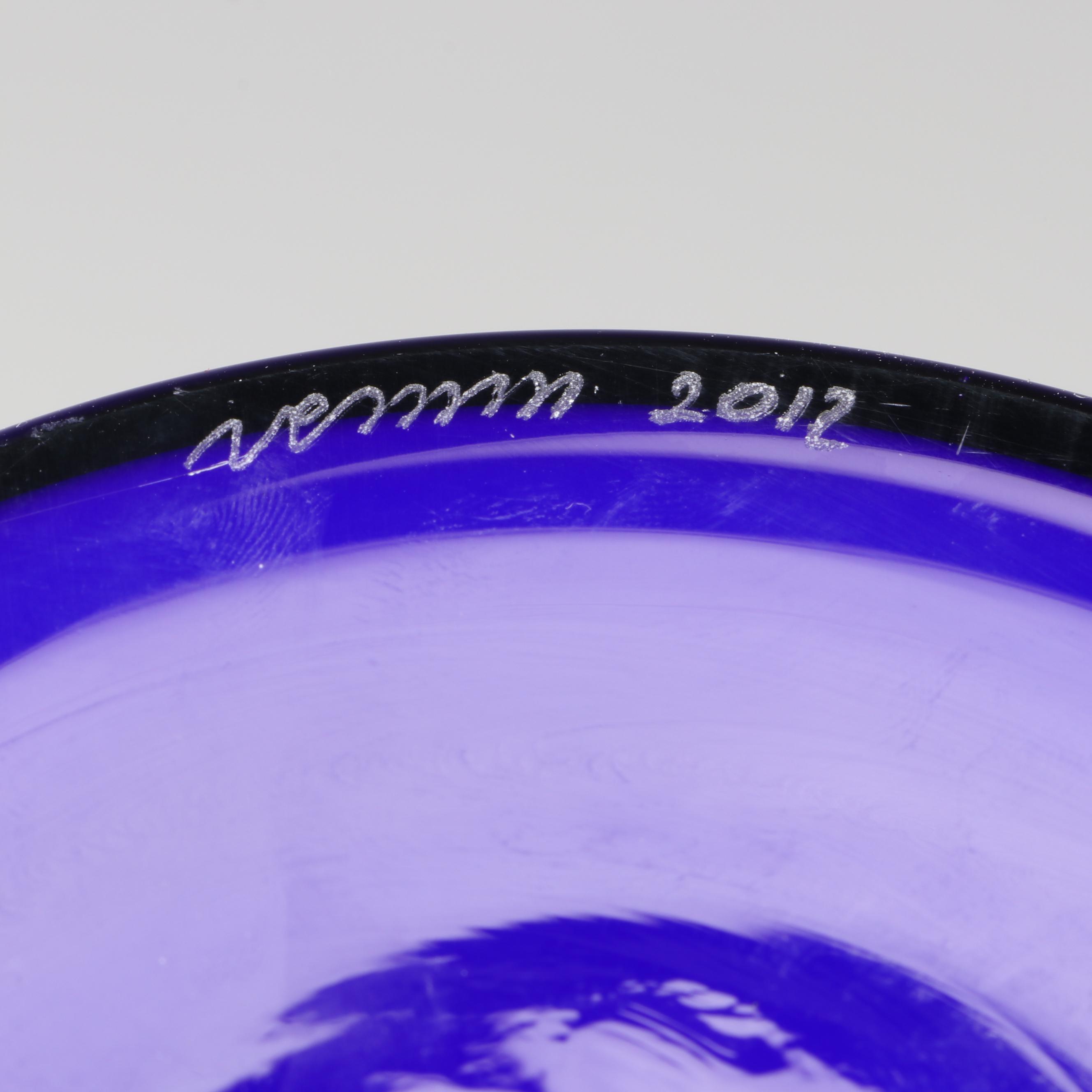 Venini "Labuan" Blown Cased Cobalt Vase, 2012