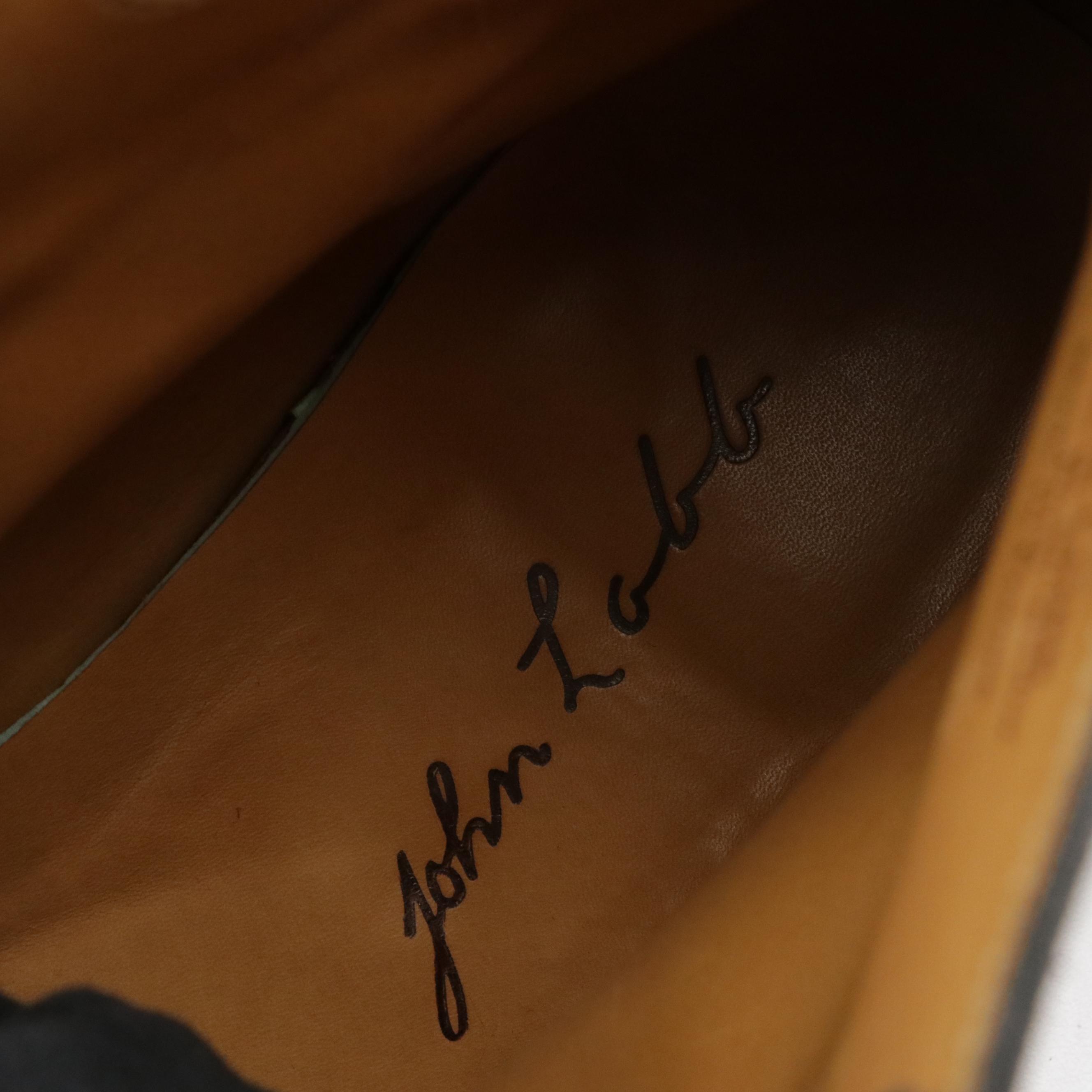 Men's John Lobb Black Suede and Lambskin Leather Lace-Up Boots