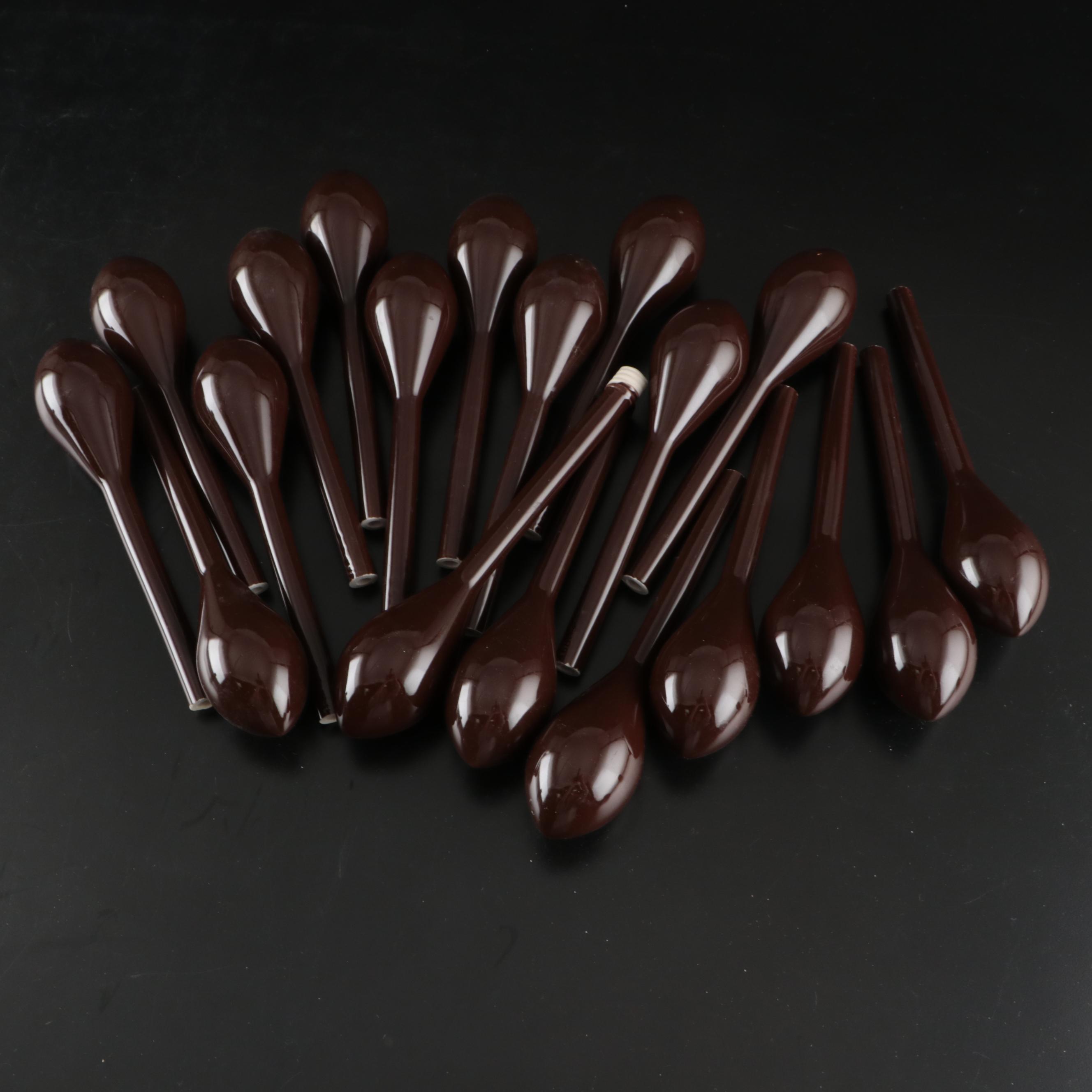 Brown and White Glazed Porcelain Balloon Molds