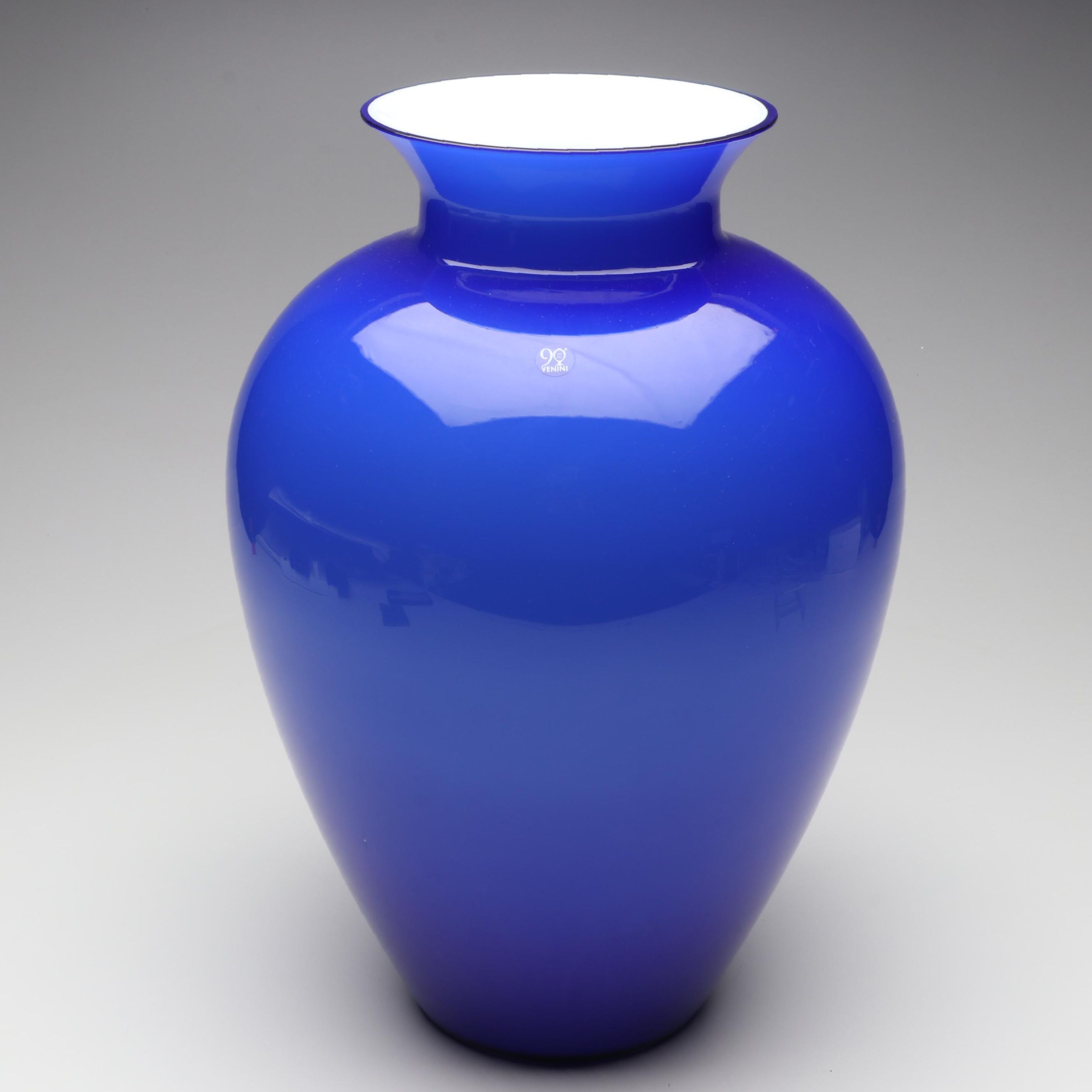 Venini "Labuan" Blown Cased Cobalt Vase, 2012