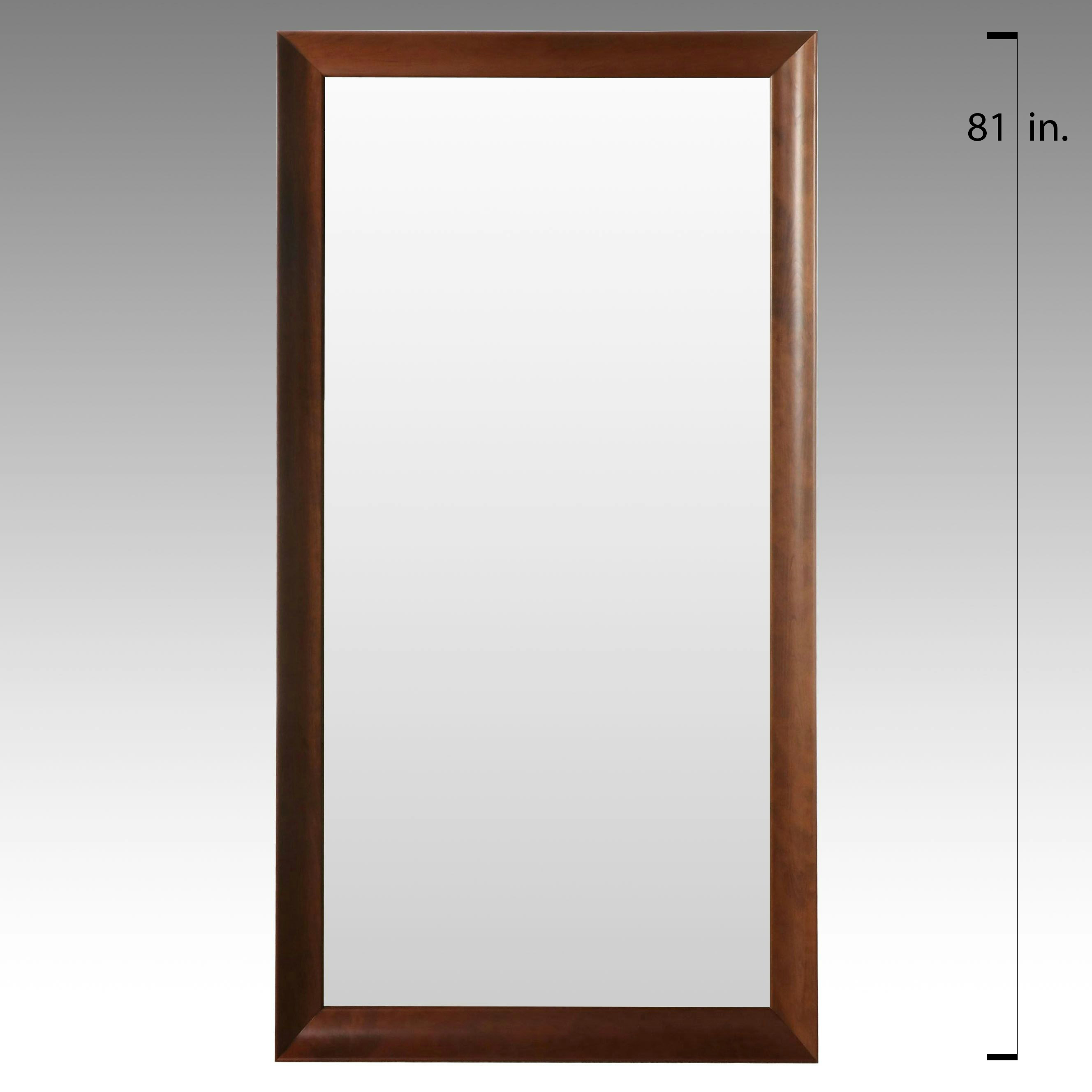 Walnut Stain Full Length Floor Leaning Mirror, 21st Century