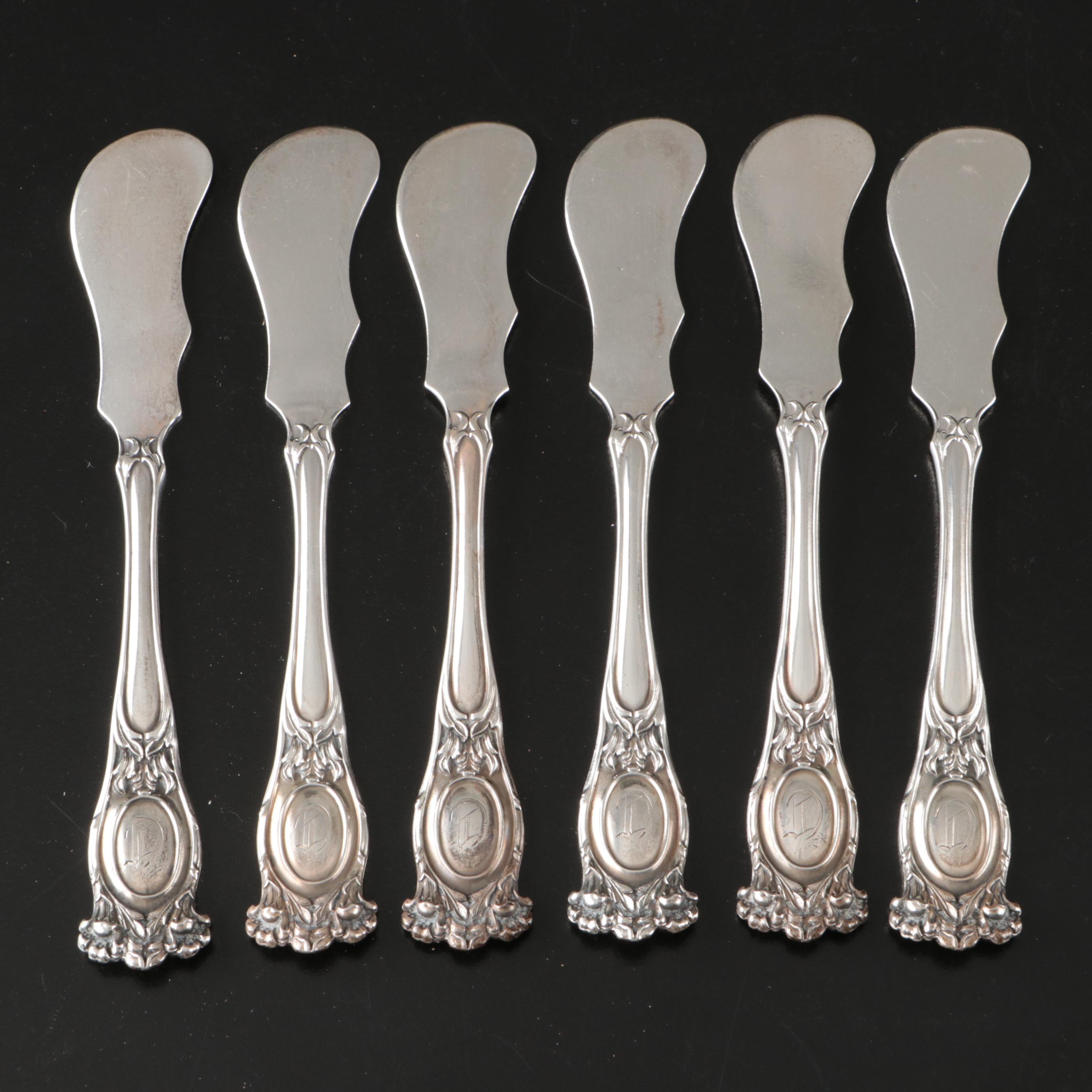 Baker-Manchester Art Nouveau Style Sterling Silver Butter Spreaders
