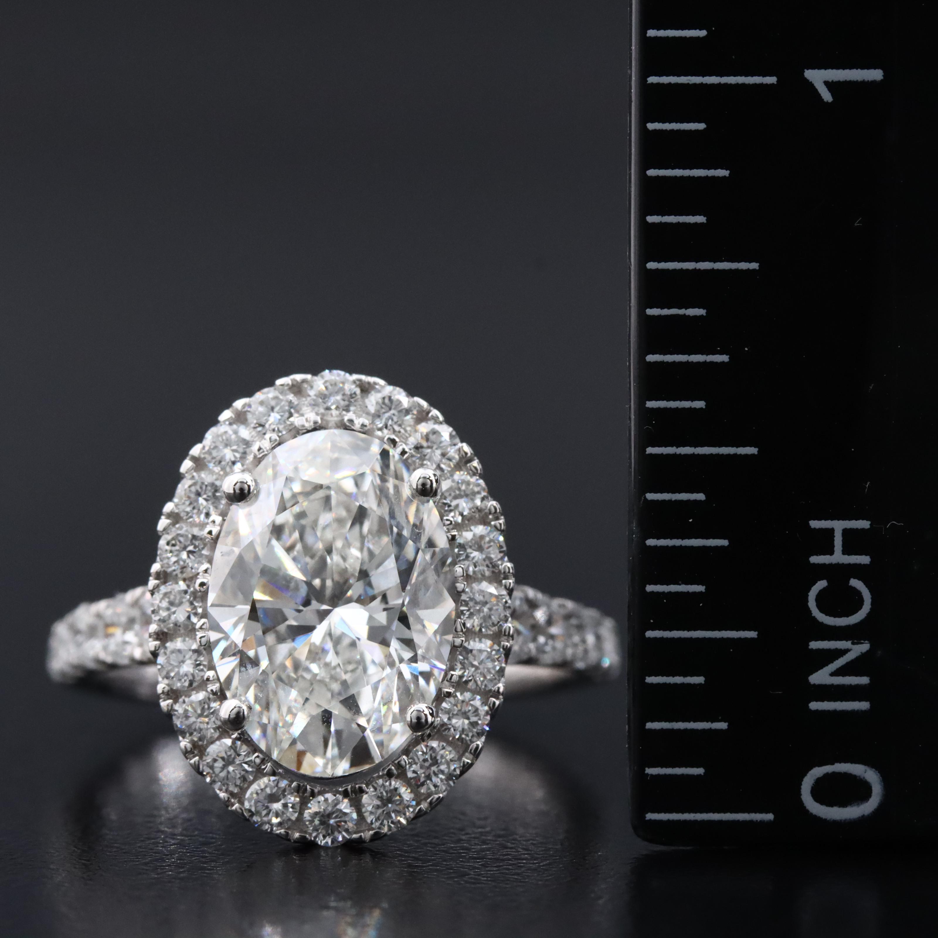 14K 4.99 CTW Lab Grown Diamond Halo Ring