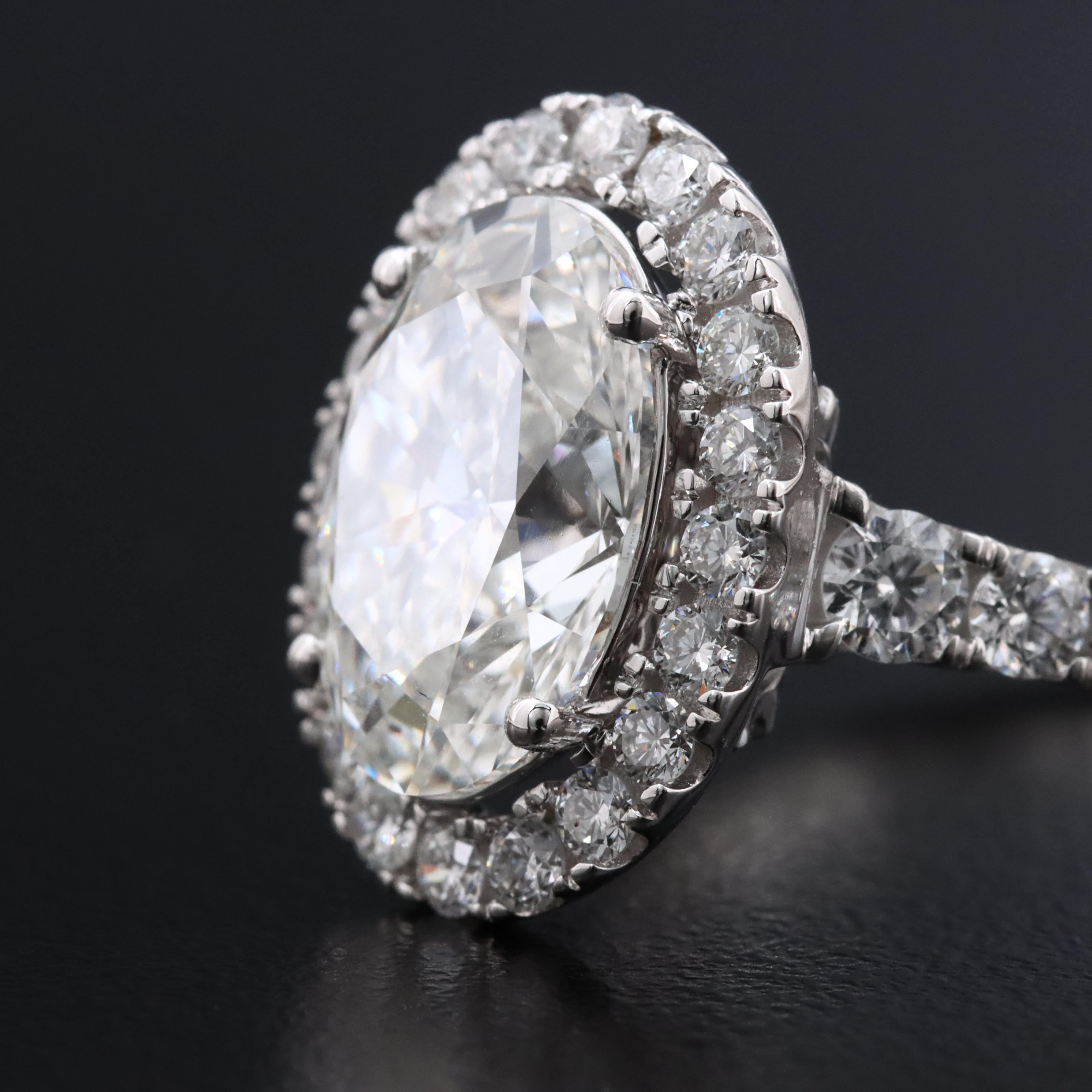 14K 4.99 CTW Lab Grown Diamond Halo Ring