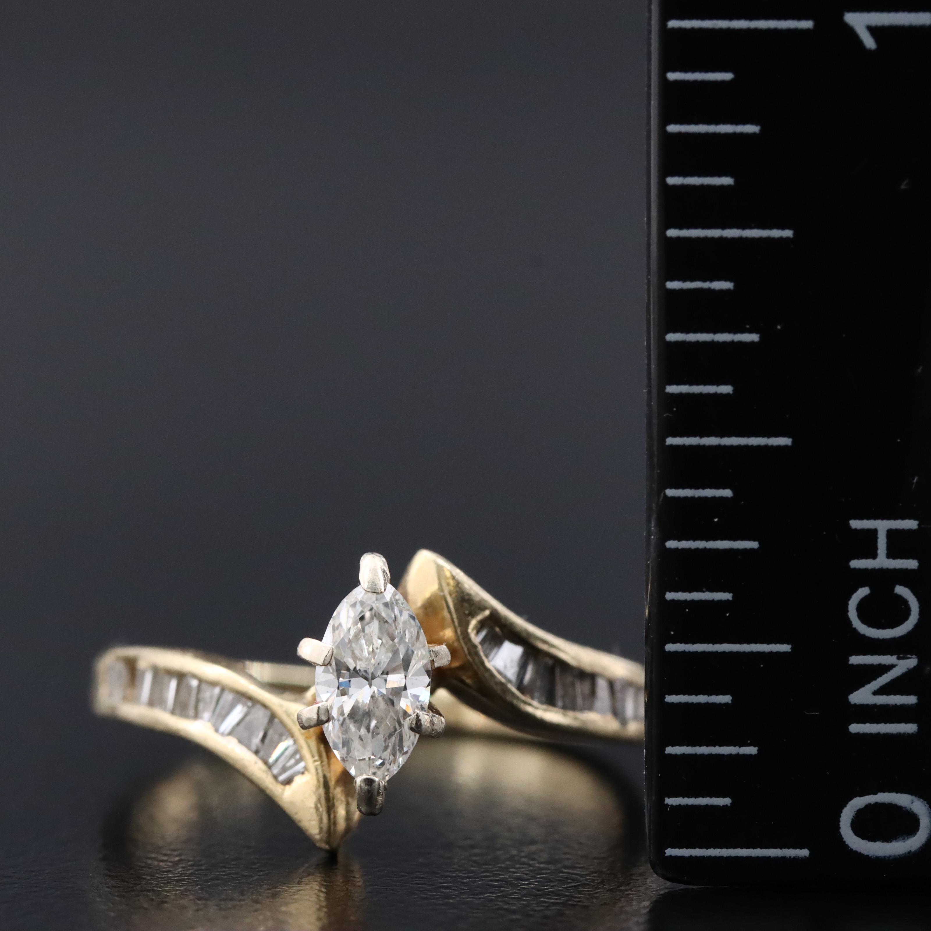 14K 0.75 CTW Diamond Bypass Ring