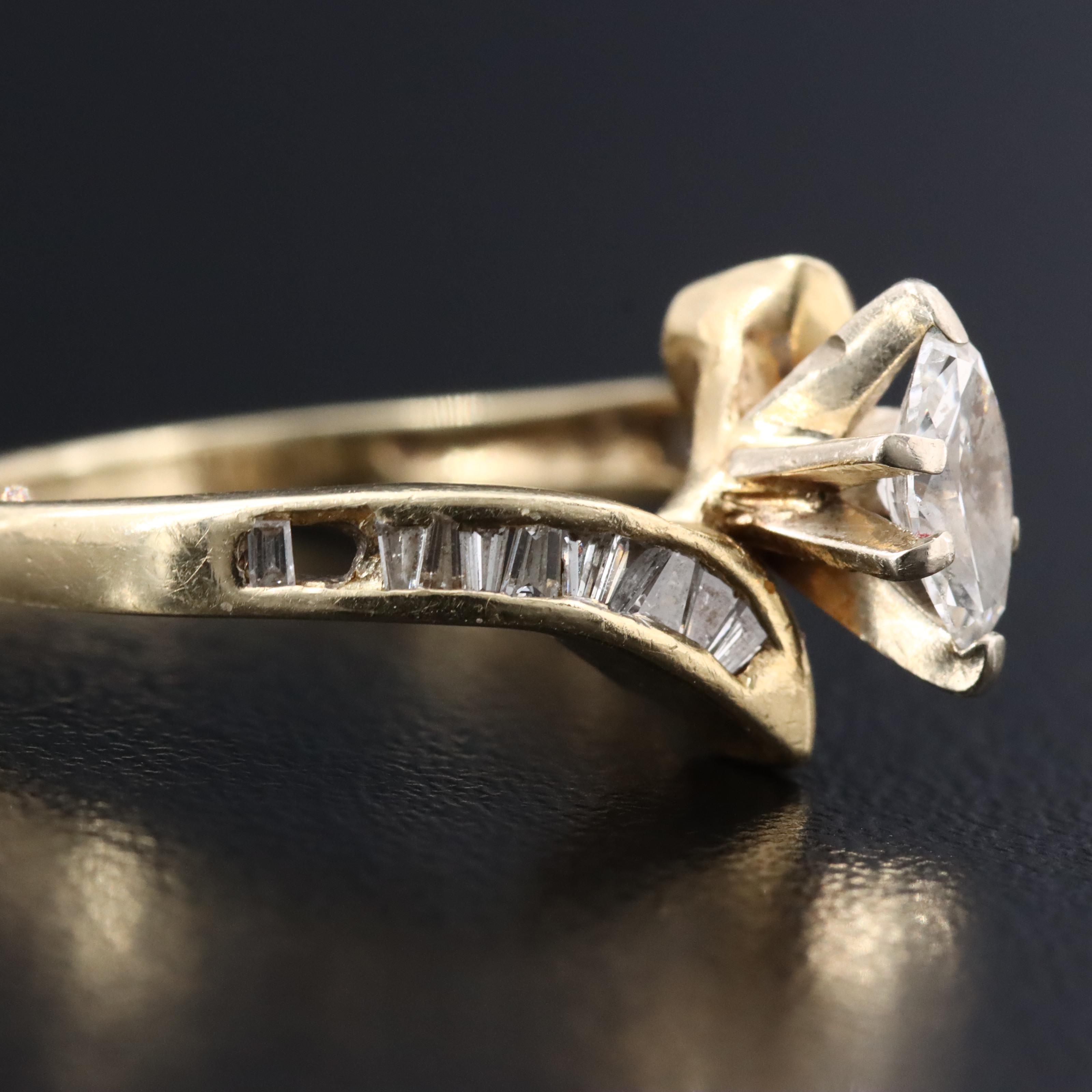 14K 0.75 CTW Diamond Bypass Ring