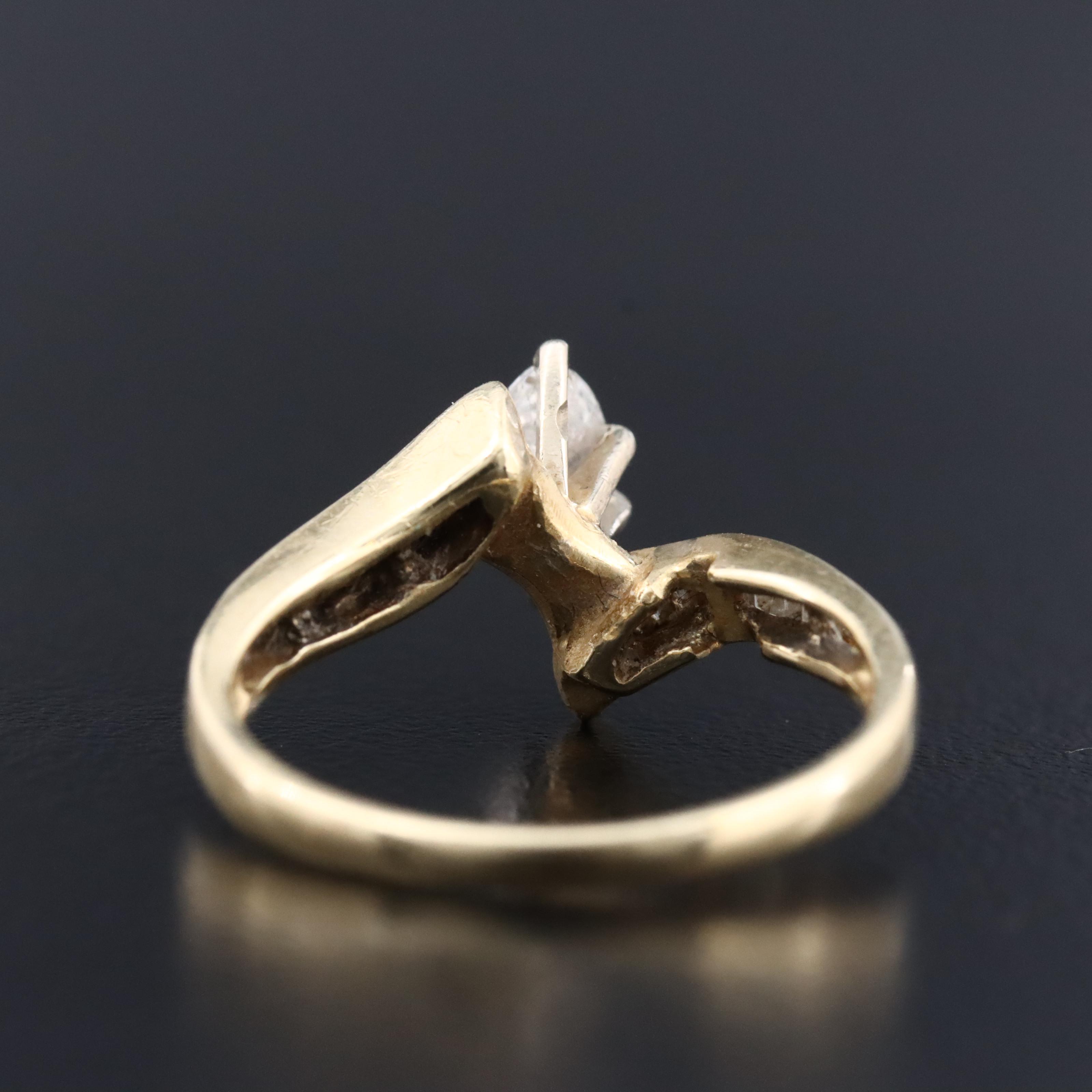 14K 0.75 CTW Diamond Bypass Ring