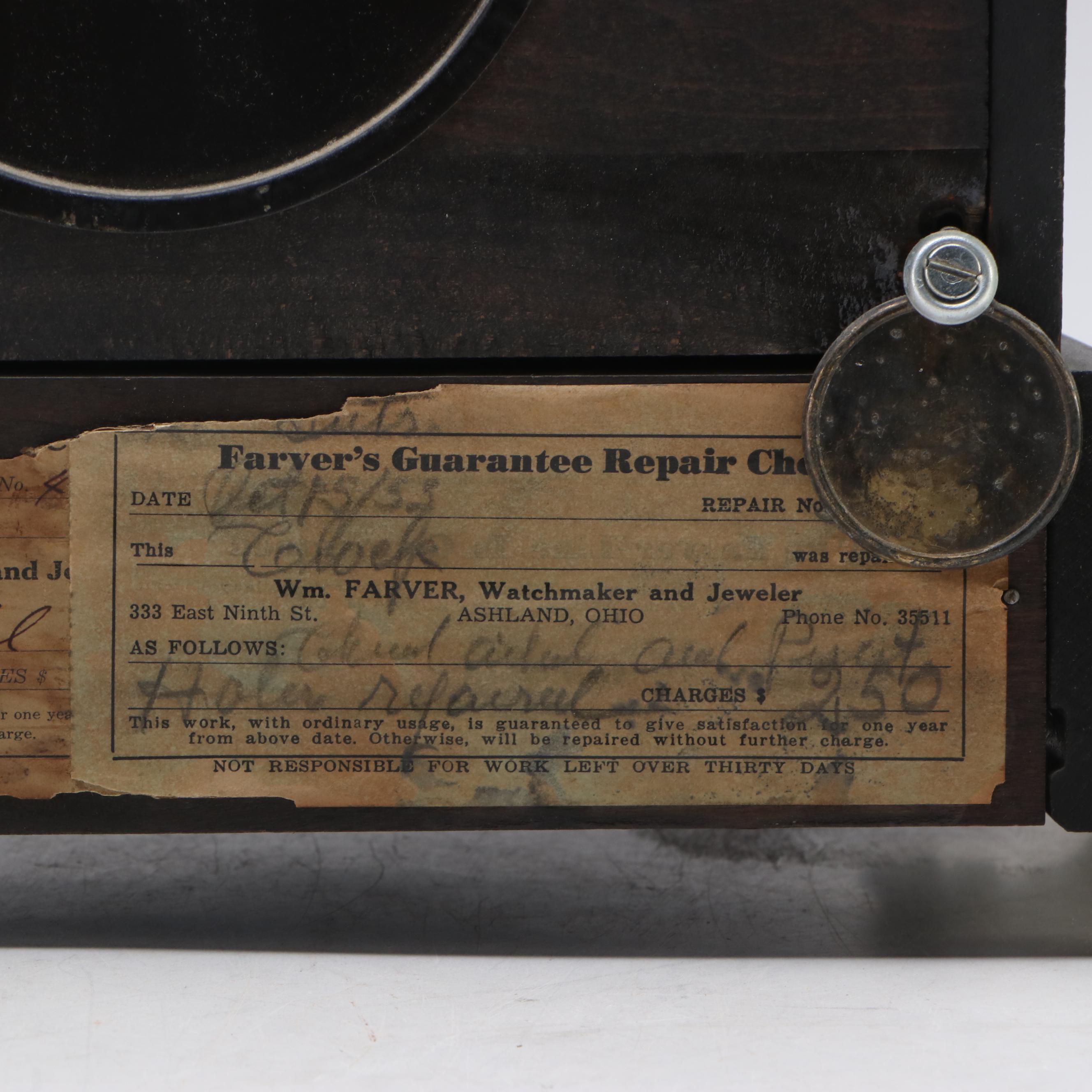 E. Ingraham Wood Mechanical Mantel Clock