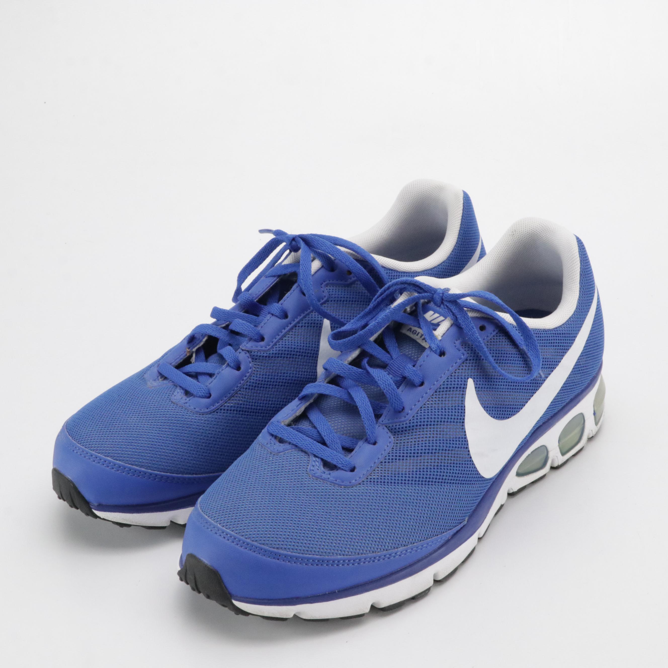 Men's Nike Air Max "White Game Royal" and Agitate 6 Running Shoes in Blue/White