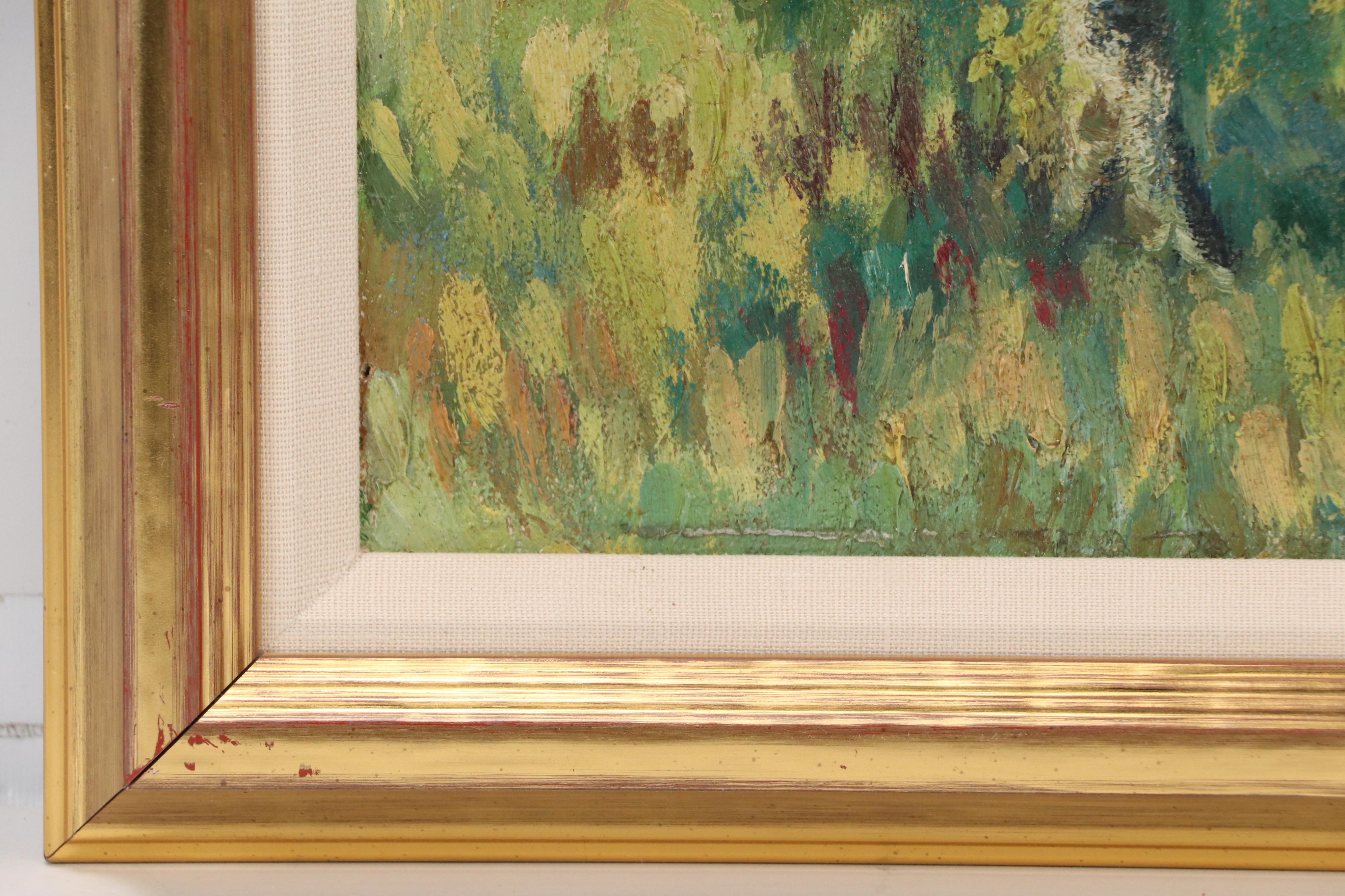 Impressionistic Style Landscape Oil Painting, Mid-20th Century