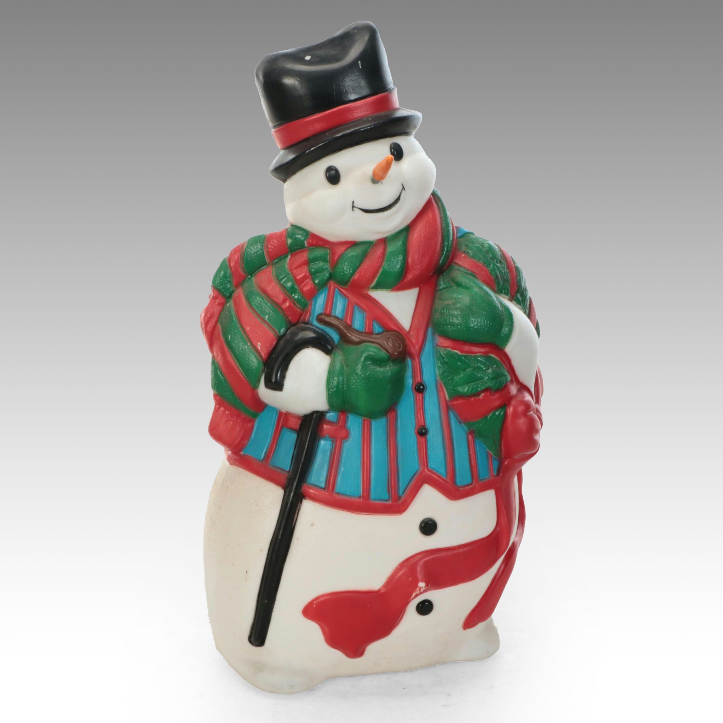 Christmas Plastic Blow Mold Illuminated Snowman