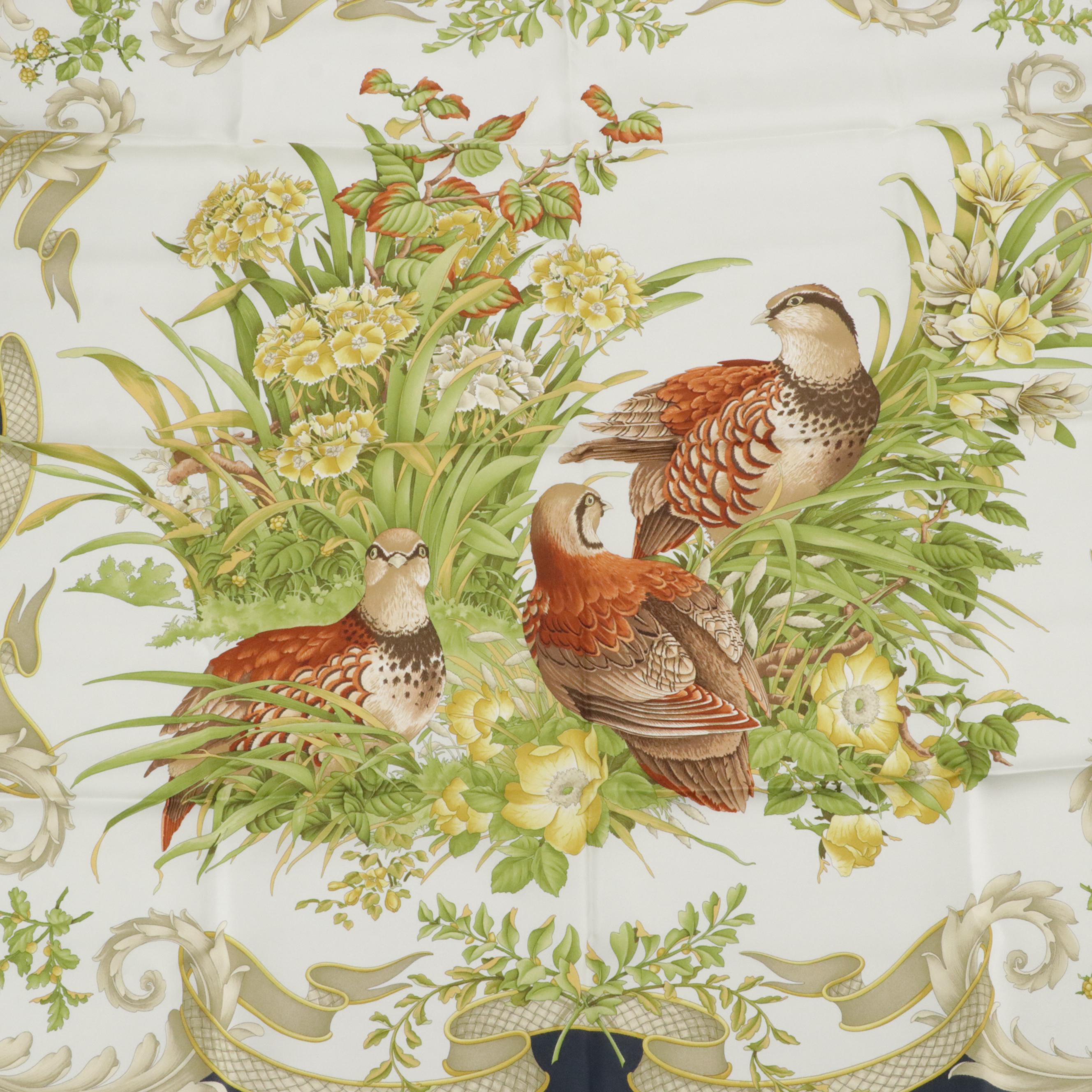 Salvatore Ferragamo Jungle and Bird Printed Silk Scarves