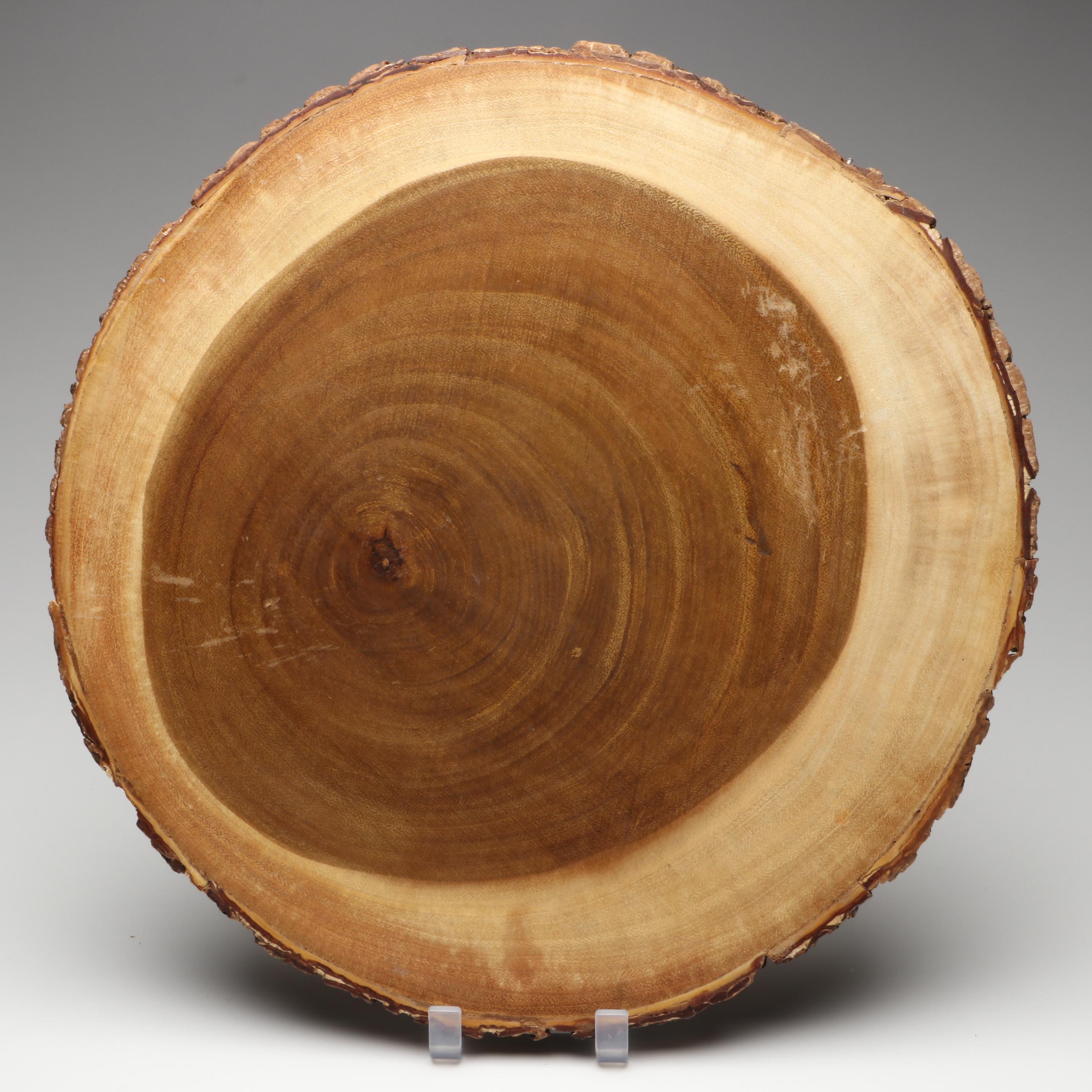 Threshold Wood Slab Cutting Board with Faux Wall Clock and Fruit Bowl